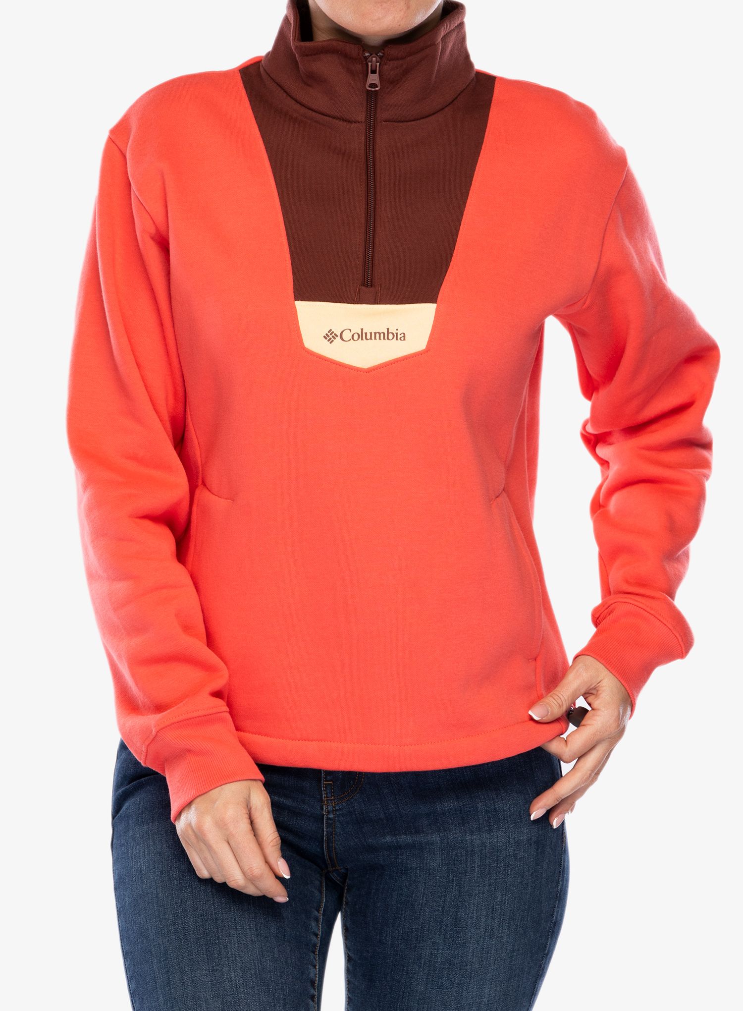 Jopica z zadrgo Columbia Lodge Quarter Zip - juicy/spice/sunkissed
