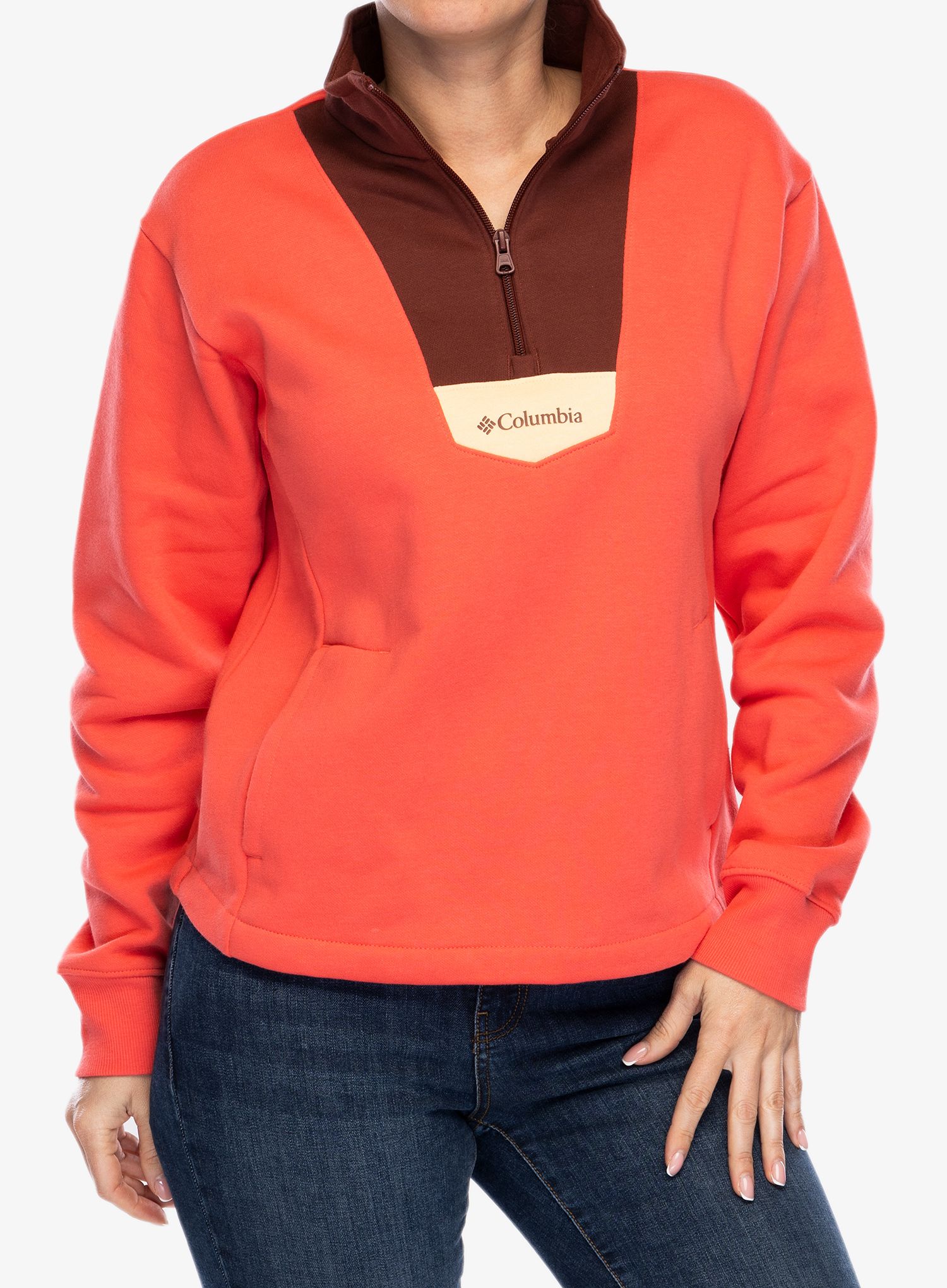 Jopica z zadrgo Columbia Lodge Quarter Zip - juicy/spice/sunkissed