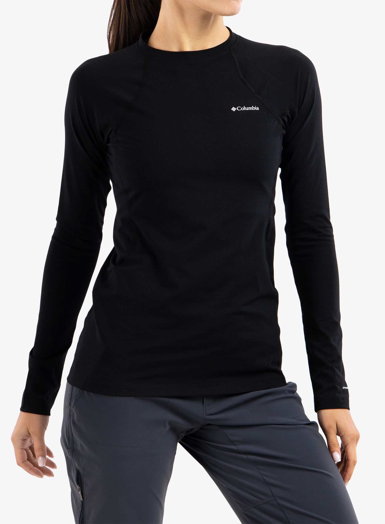 Ženska termo flis jopa Columbia Midweight Stretch L/S Top - black/black