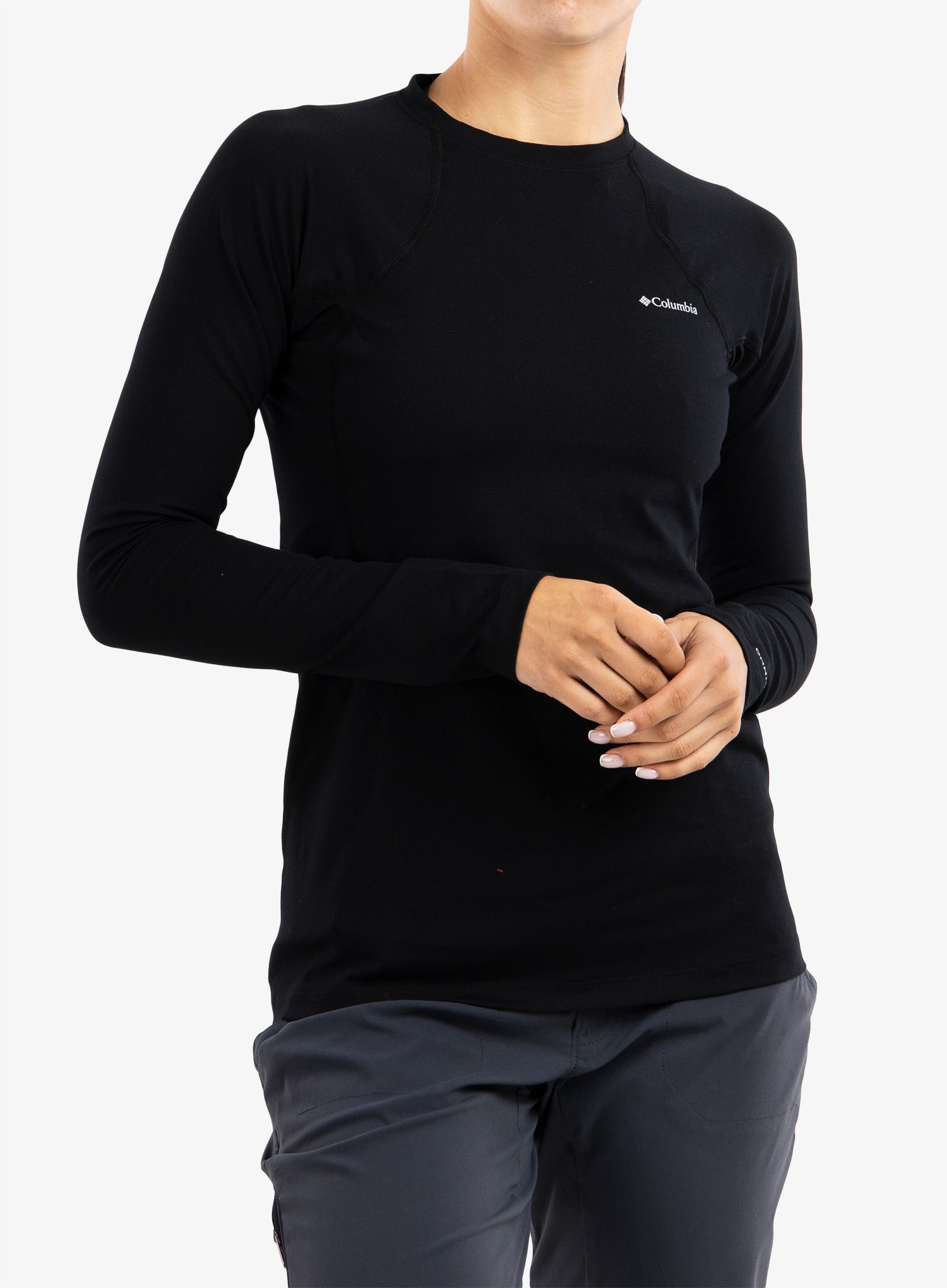 Ženska termo flis jopa Columbia Midweight Stretch L/S Top - black/black