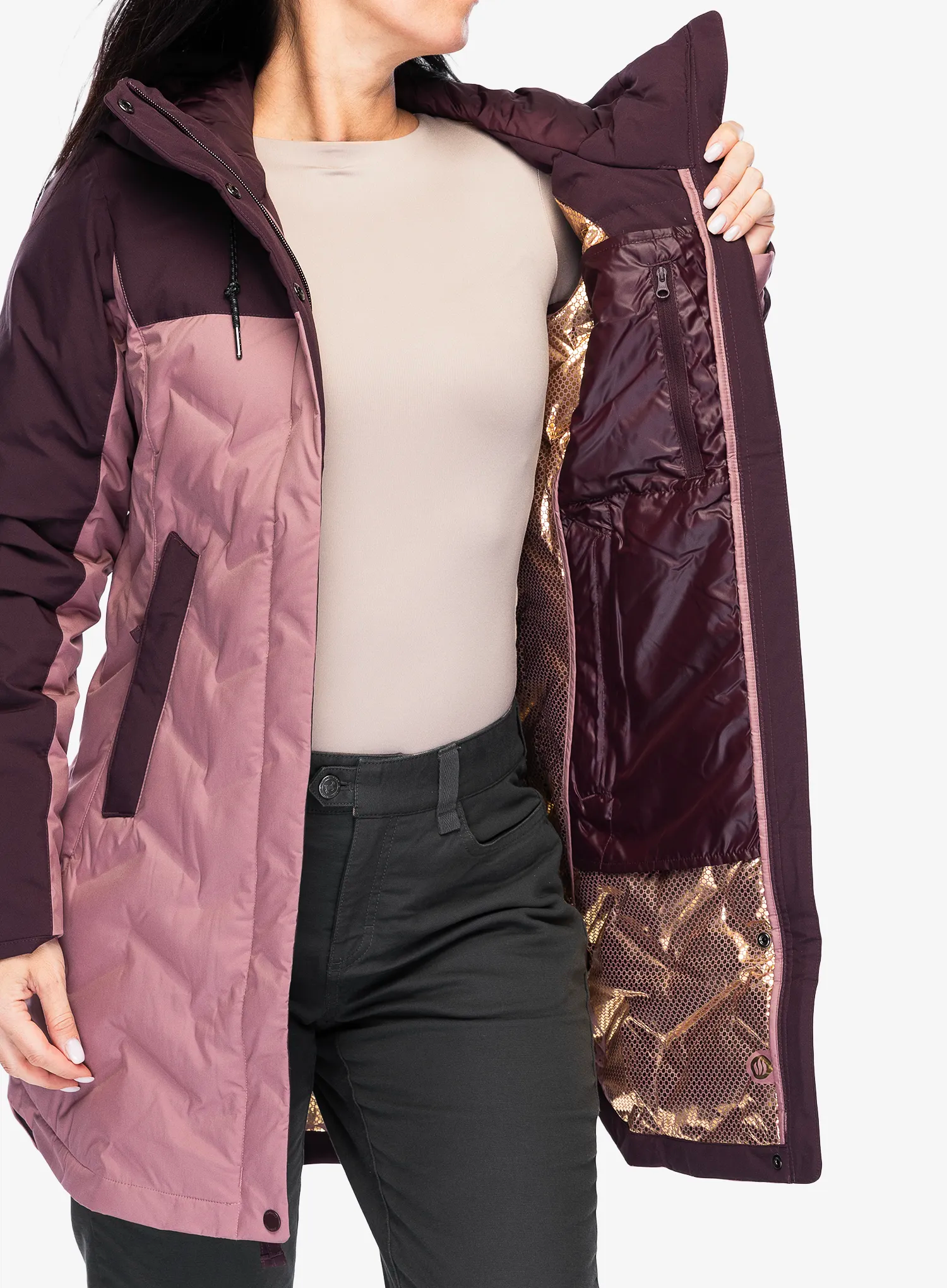 Puhast plašč Columbia Mountain Croo III Mid Down Jacket - fig/moonvista