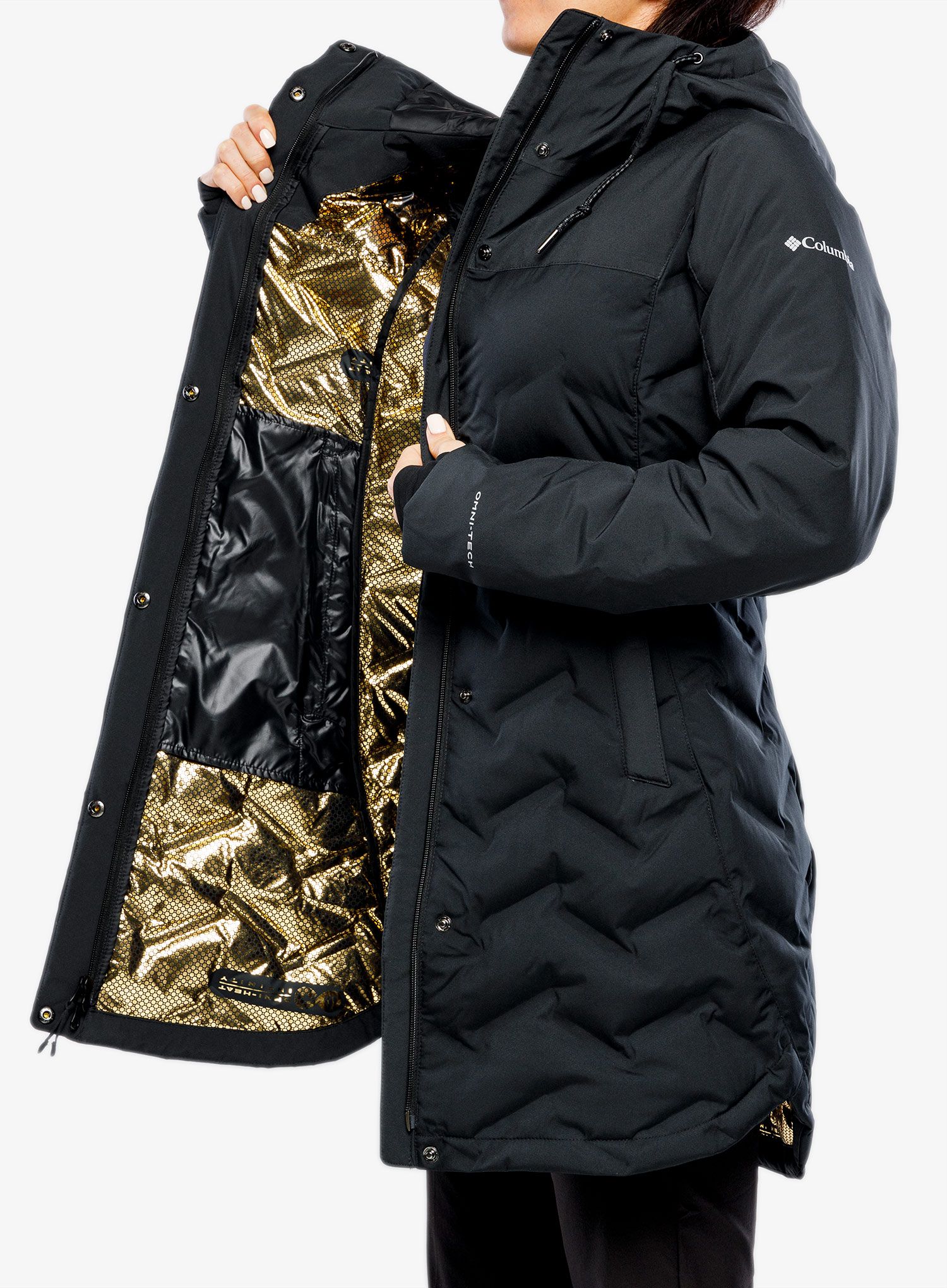 Puhast plašč Columbia Mountain Croo II Mid Down Jacket - black
