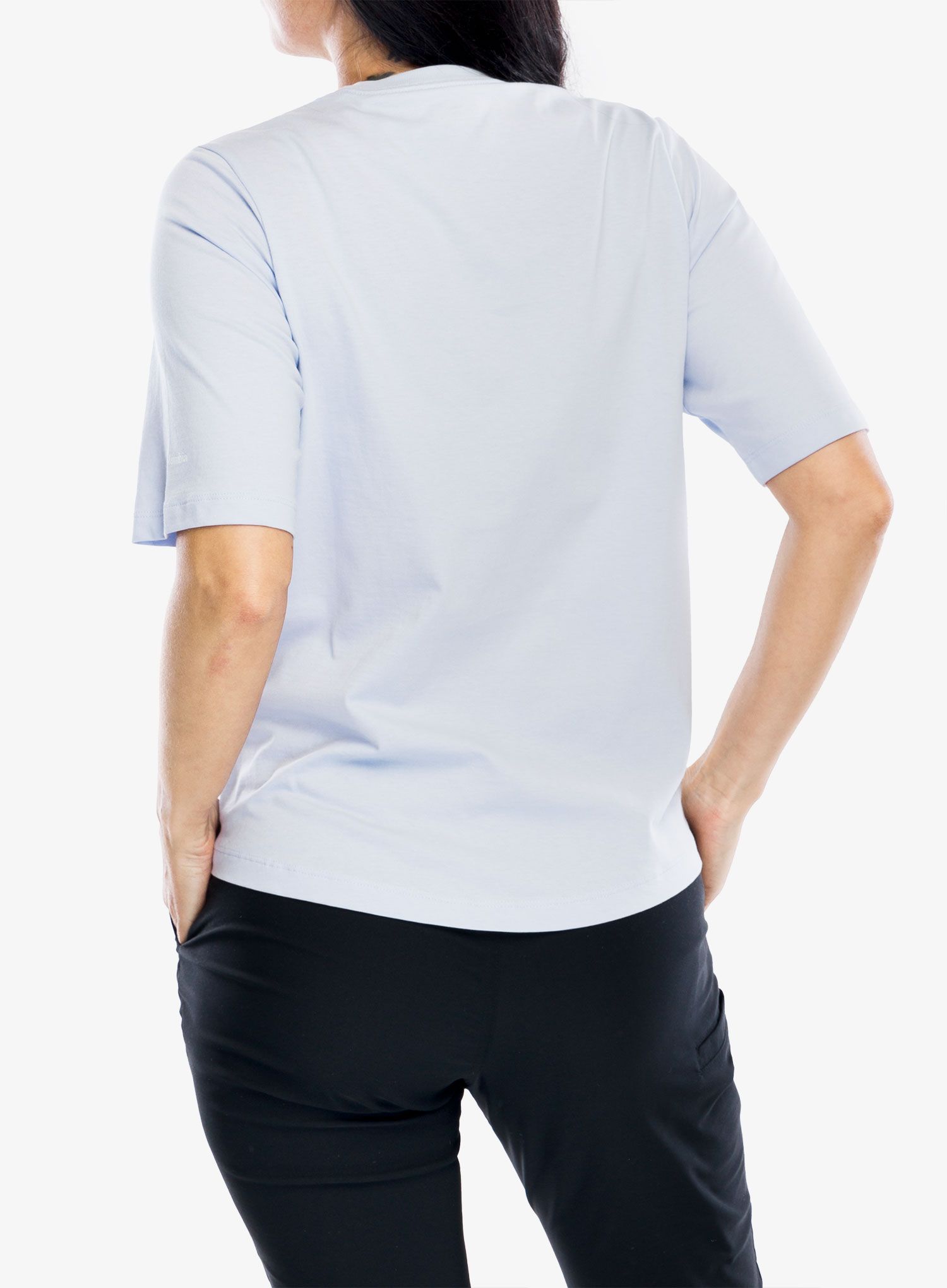 Ženska bombažna majica Columbia North Cascades Relaxed Tee - snowdrift/floral emblem