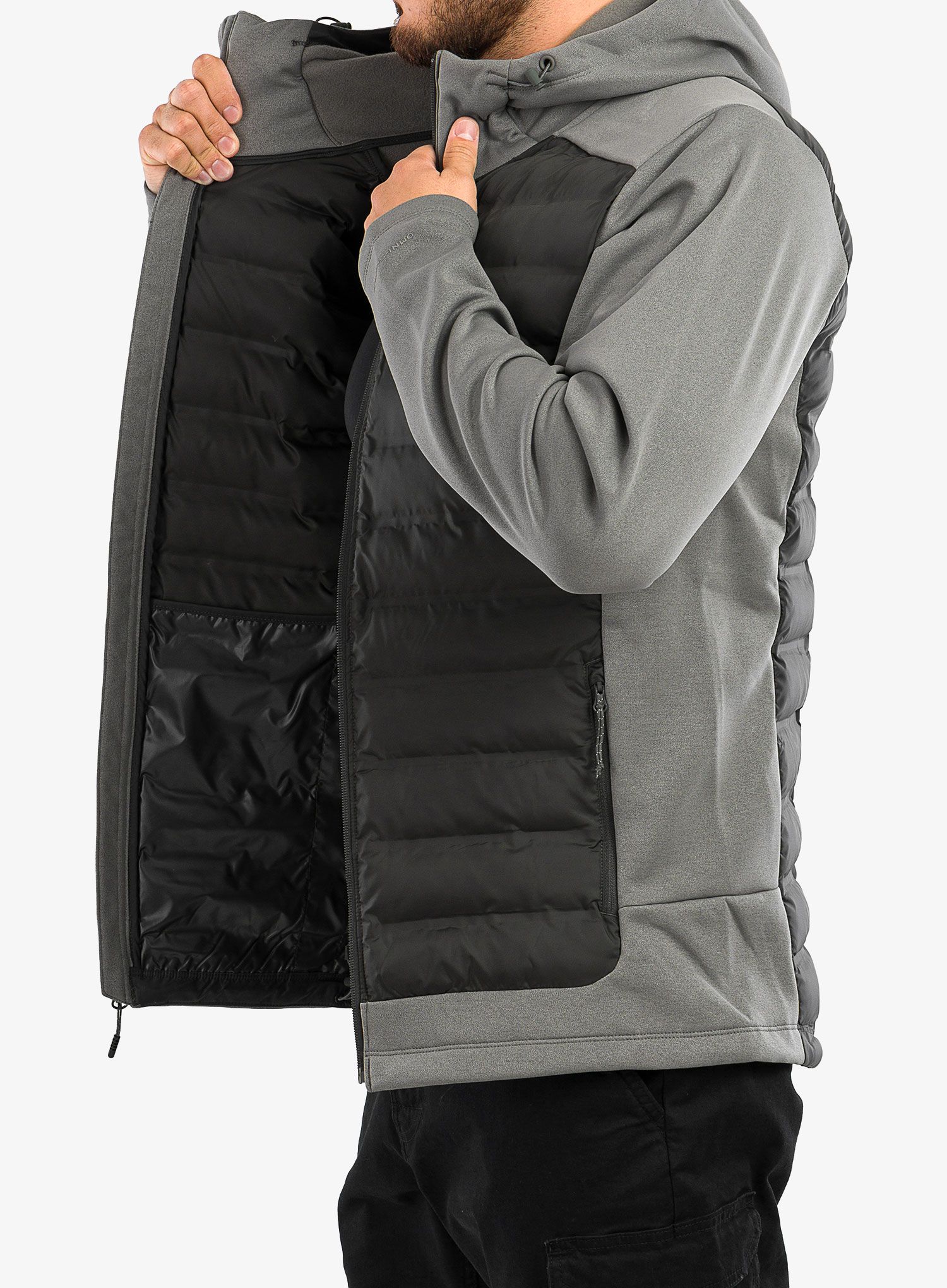 Moška jakna Columbia Out-Shield Insulated Full Zip Hoodie - city grey/shark