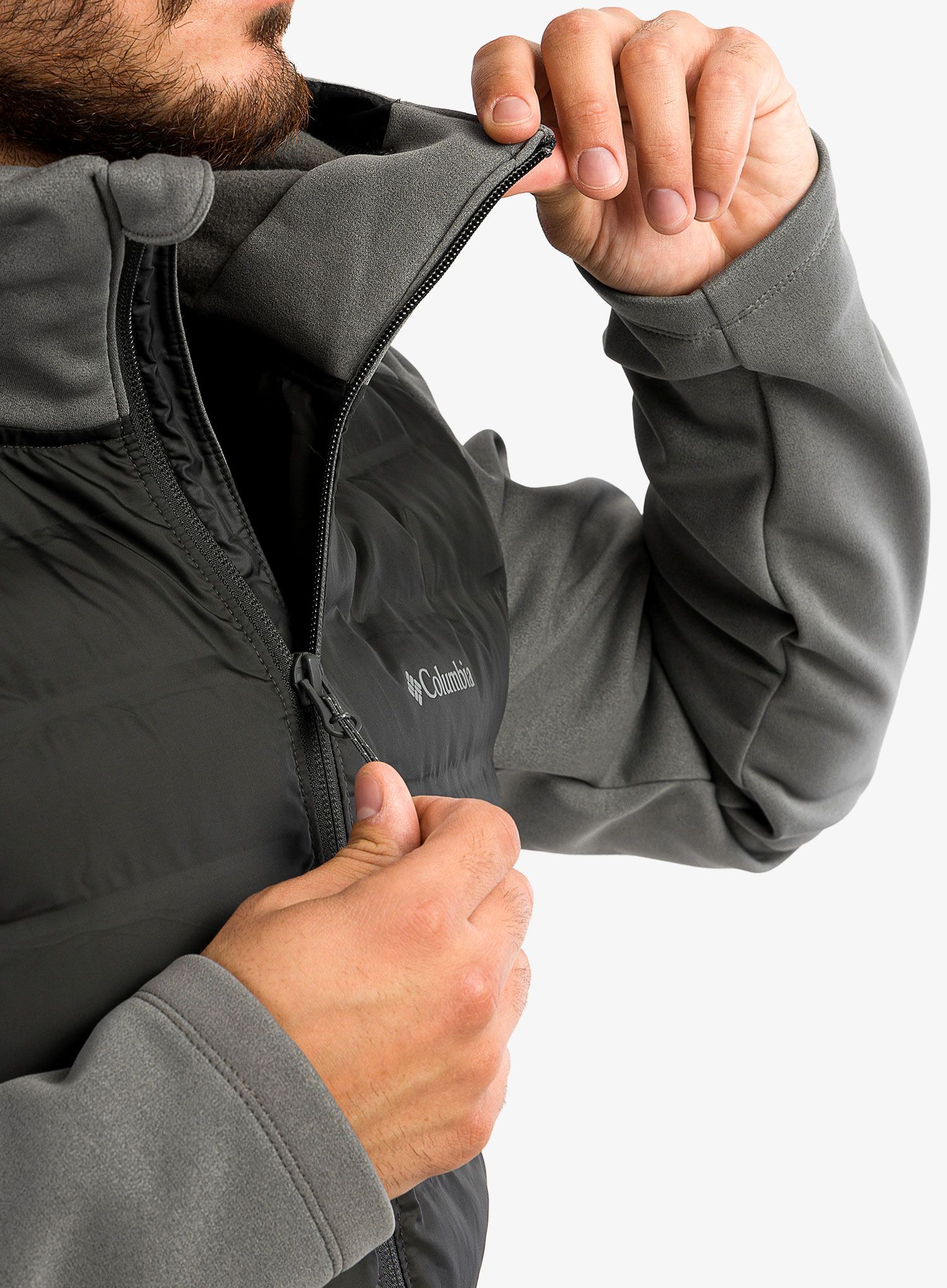Moška jakna Columbia Out-Shield Insulated Full Zip Hoodie - city grey/shark