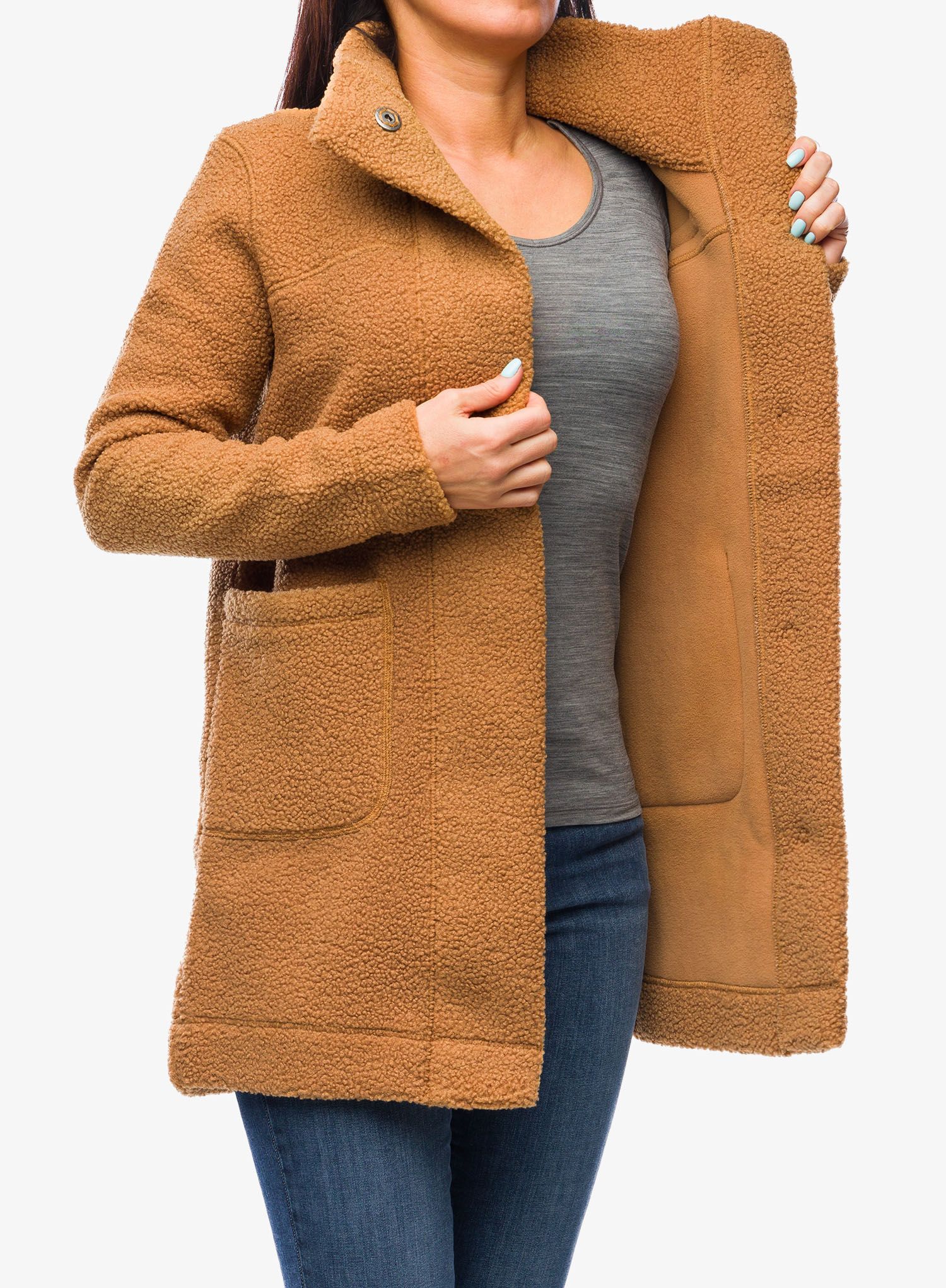 Ženski flis Columbia Panorama Long Jacket - camel brown