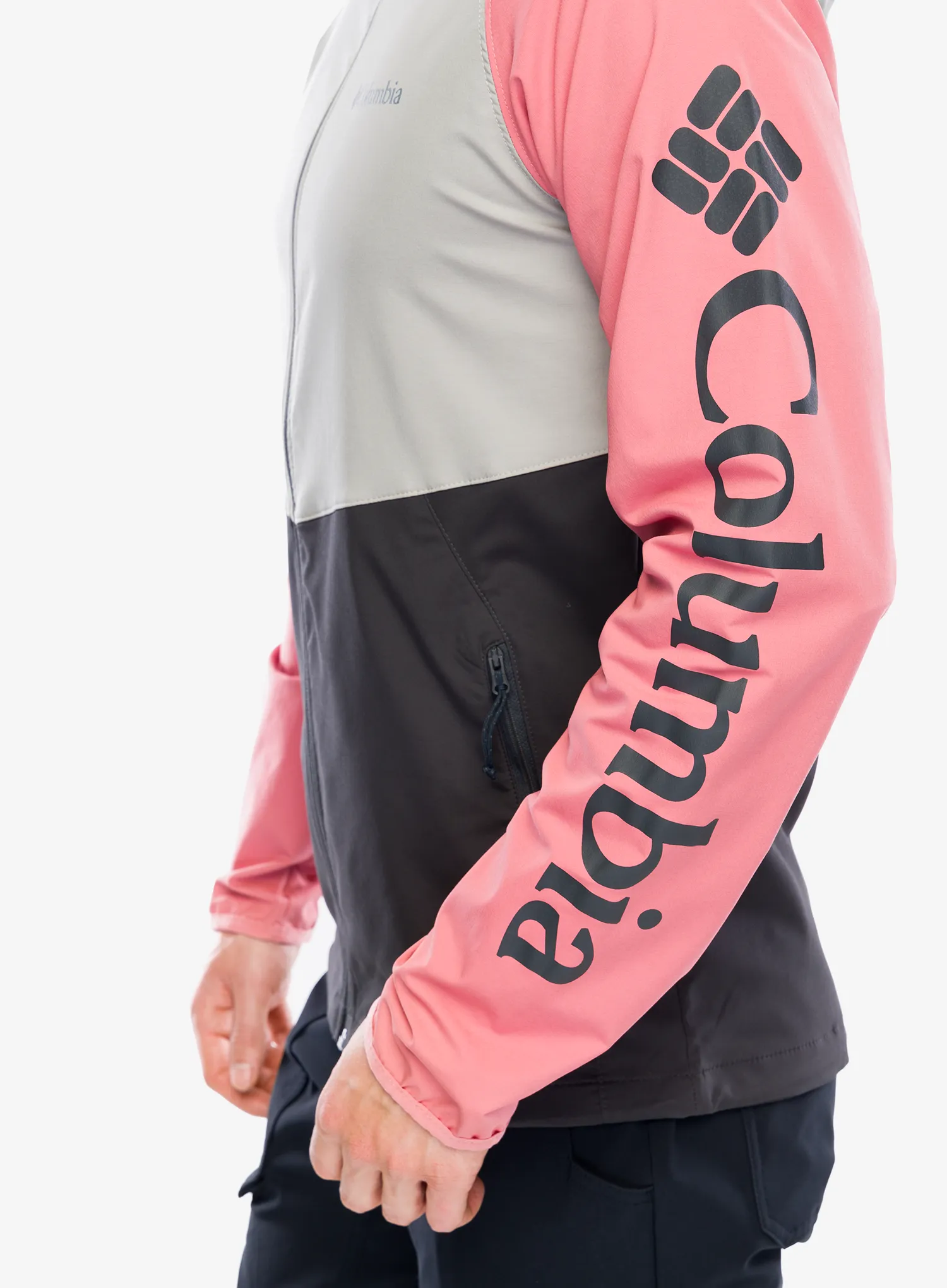 Softshell jakna Columbia Panther Creek Jacket - flint grey/shark/pink agave