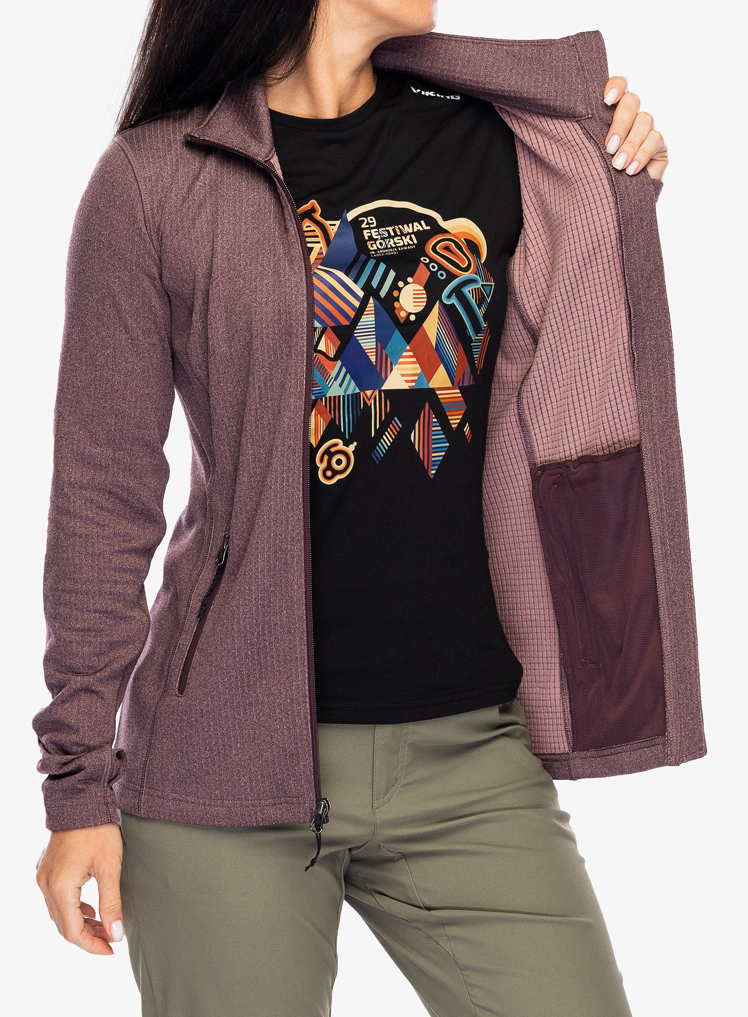 Ženska jopica brez kapuce Columbia Park View Grid Fleece Full Zip - moonvista