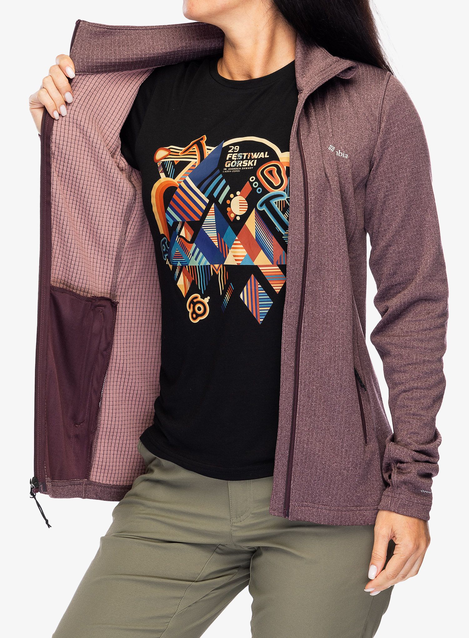 Ženska jopica brez kapuce Columbia Park View Grid Fleece Full Zip - moonvista