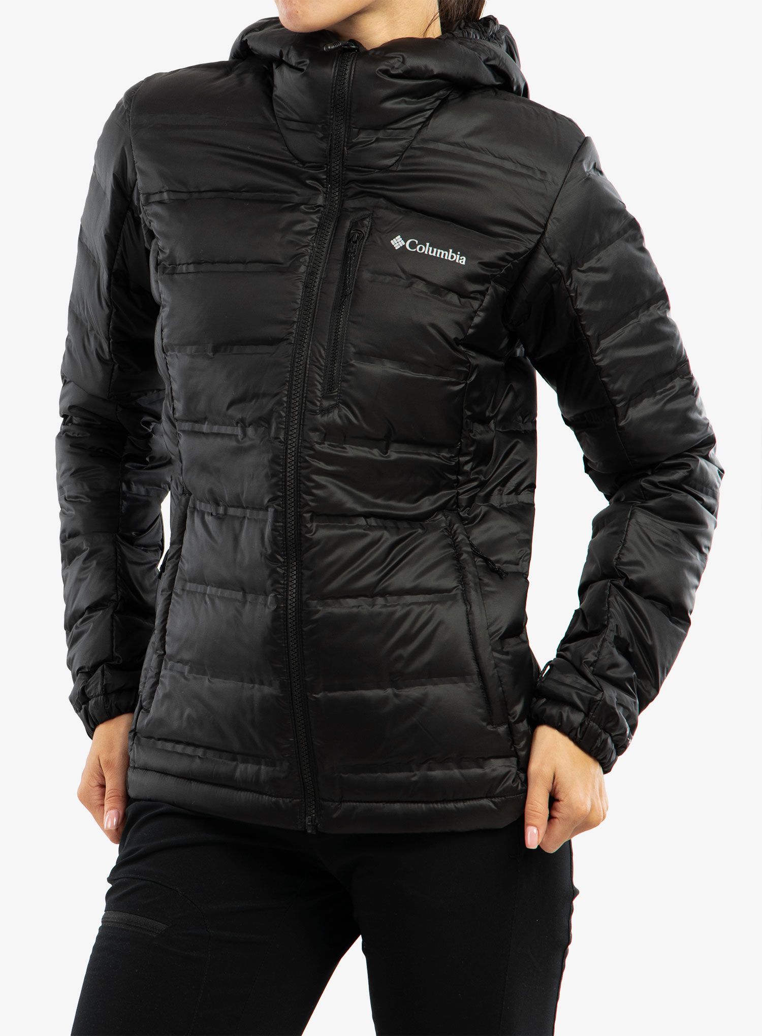 Ženska puhovka Columbia Pebble Peak Down Hooded Jacket - black