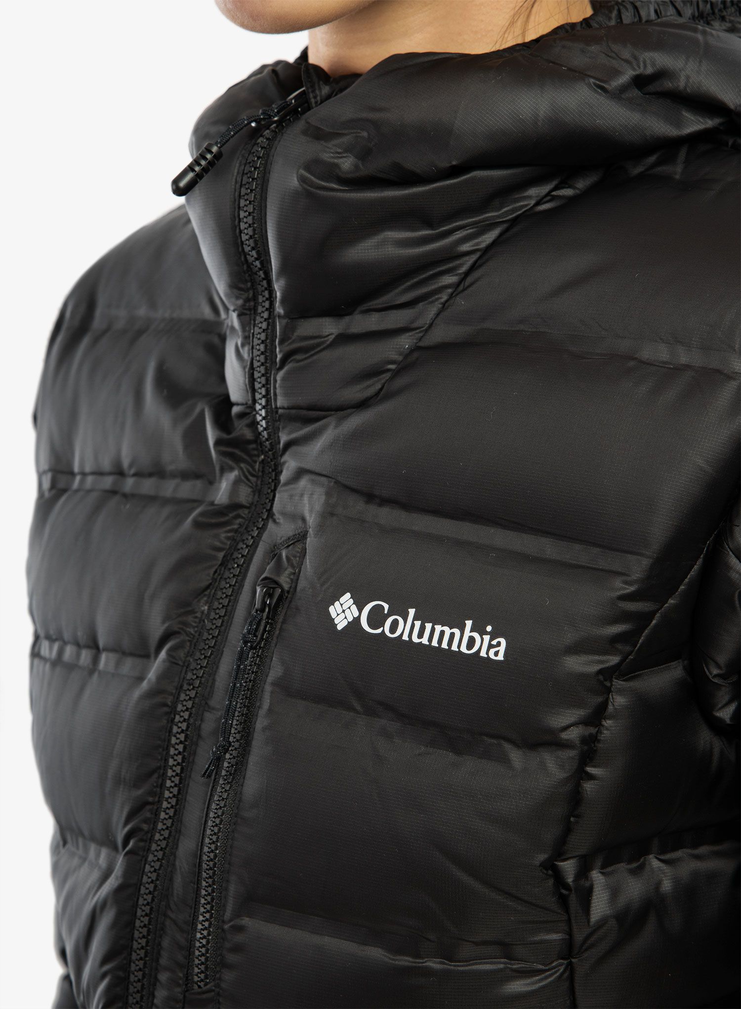 Ženska puhovka Columbia Pebble Peak Down Hooded Jacket - black