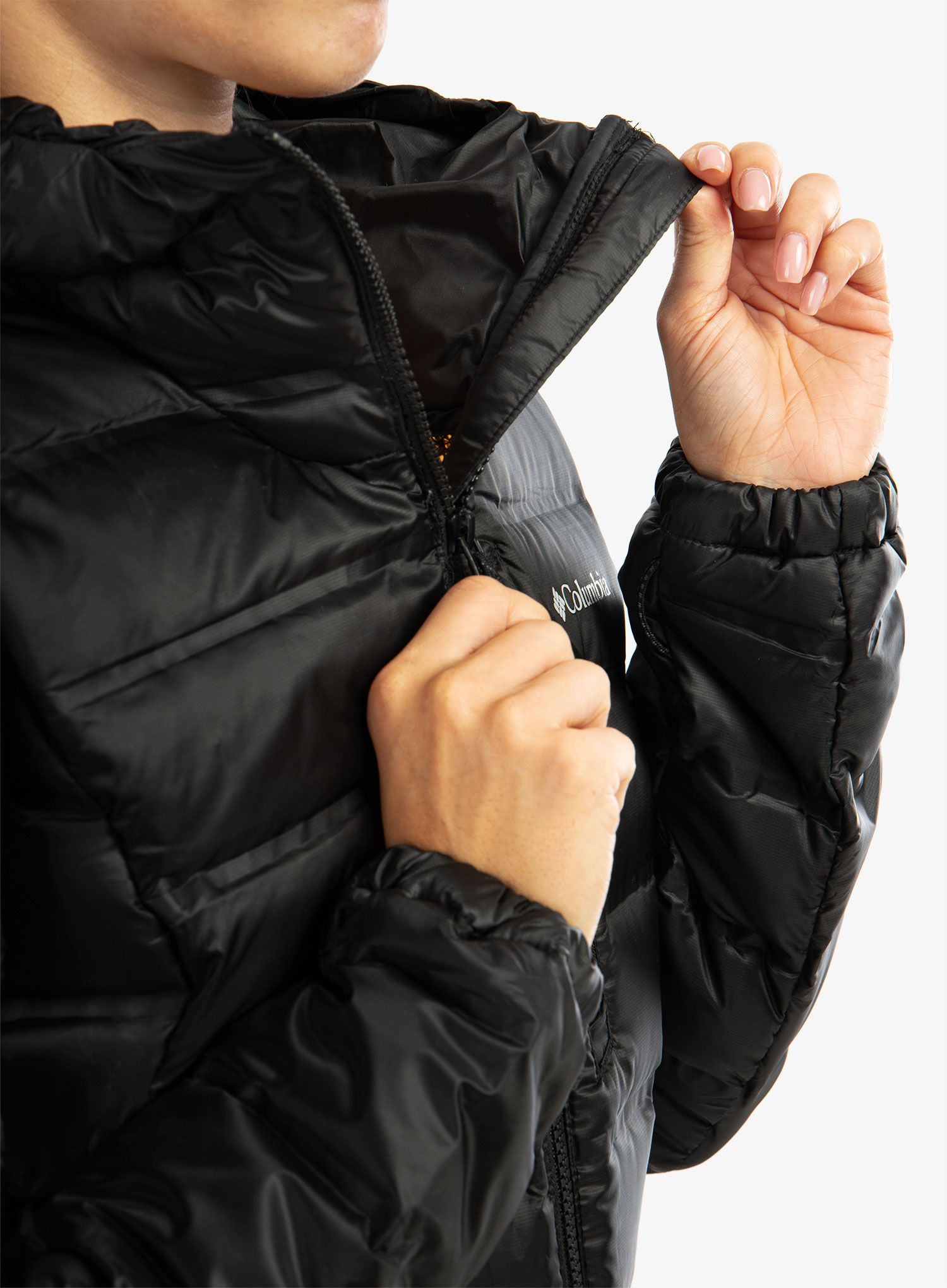 Ženska puhovka Columbia Pebble Peak Down Hooded Jacket - black