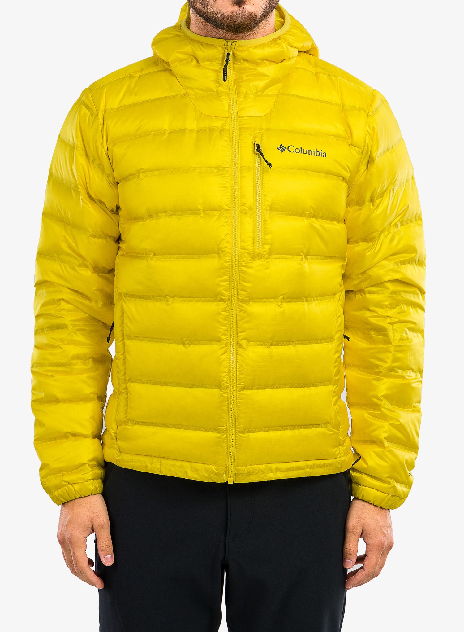 Puhovka Columbia Pebble Peak Down Hooded Jacket - laser lemon