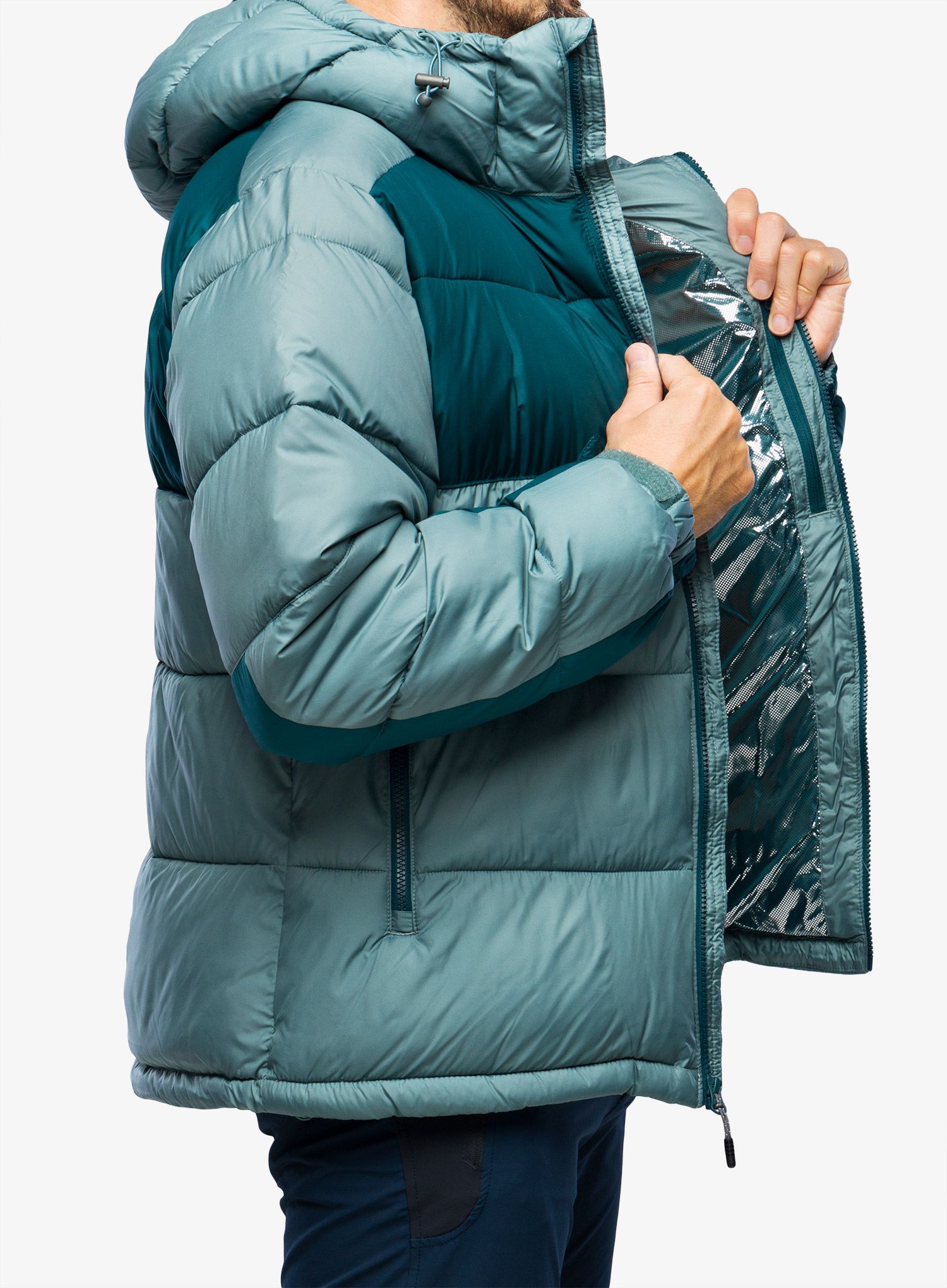 Moška zimska jakna Columbia Pike Lake II Hooded Jacket - metal/night wave