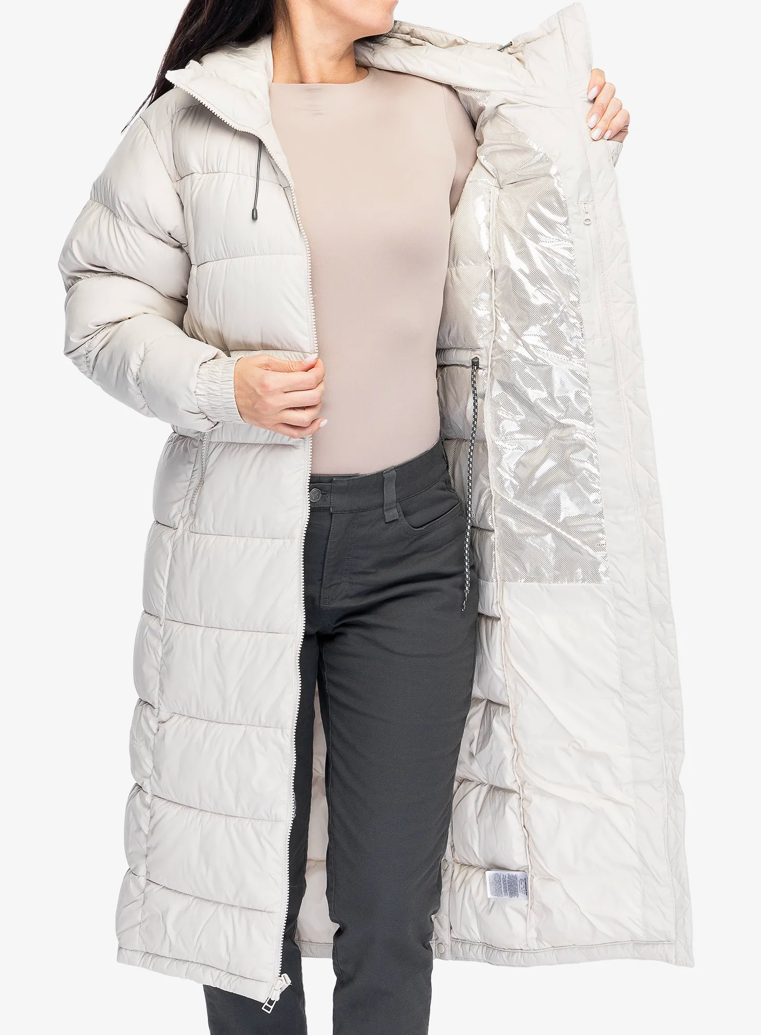Ženski plašč Columbia Pike Lake II Long Jacket - dark stone