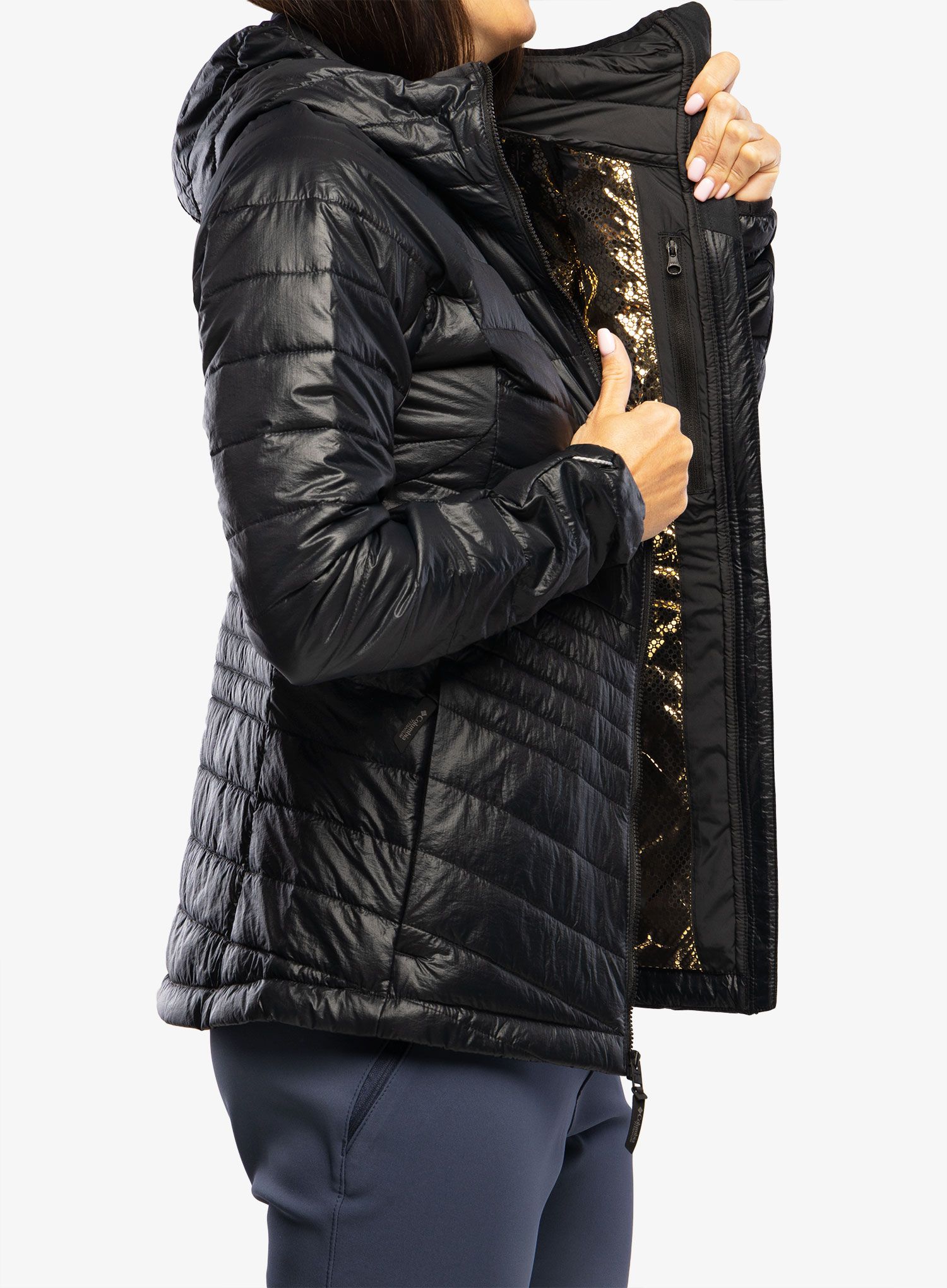 Ženska jakna Columbia Platinum Peak Hooded Jacket - black