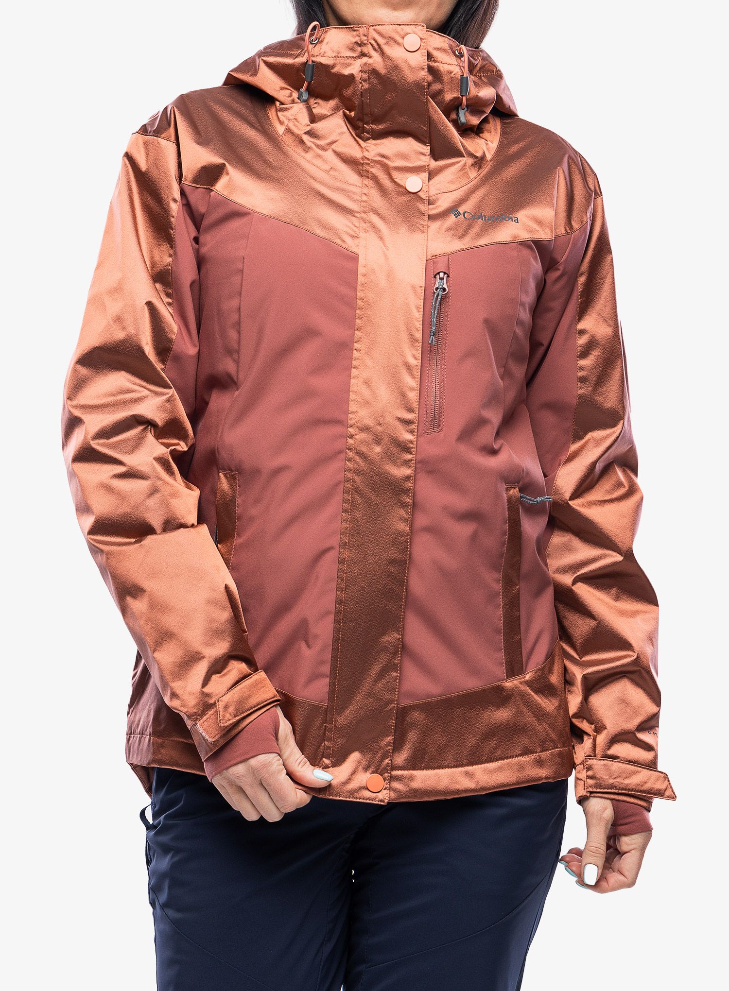 Ženska sintetična jakna Columbia Point Park Insulated Jacket - faded peach sheen/beetroot