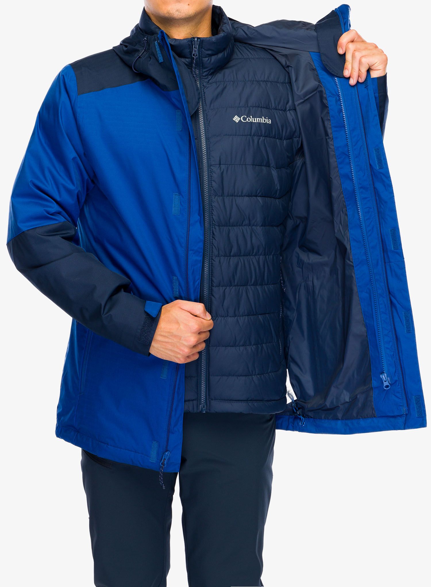 Jakna 3v1 Columbia Point Park Interchange Jacket - mountain blue/collegiate navy
