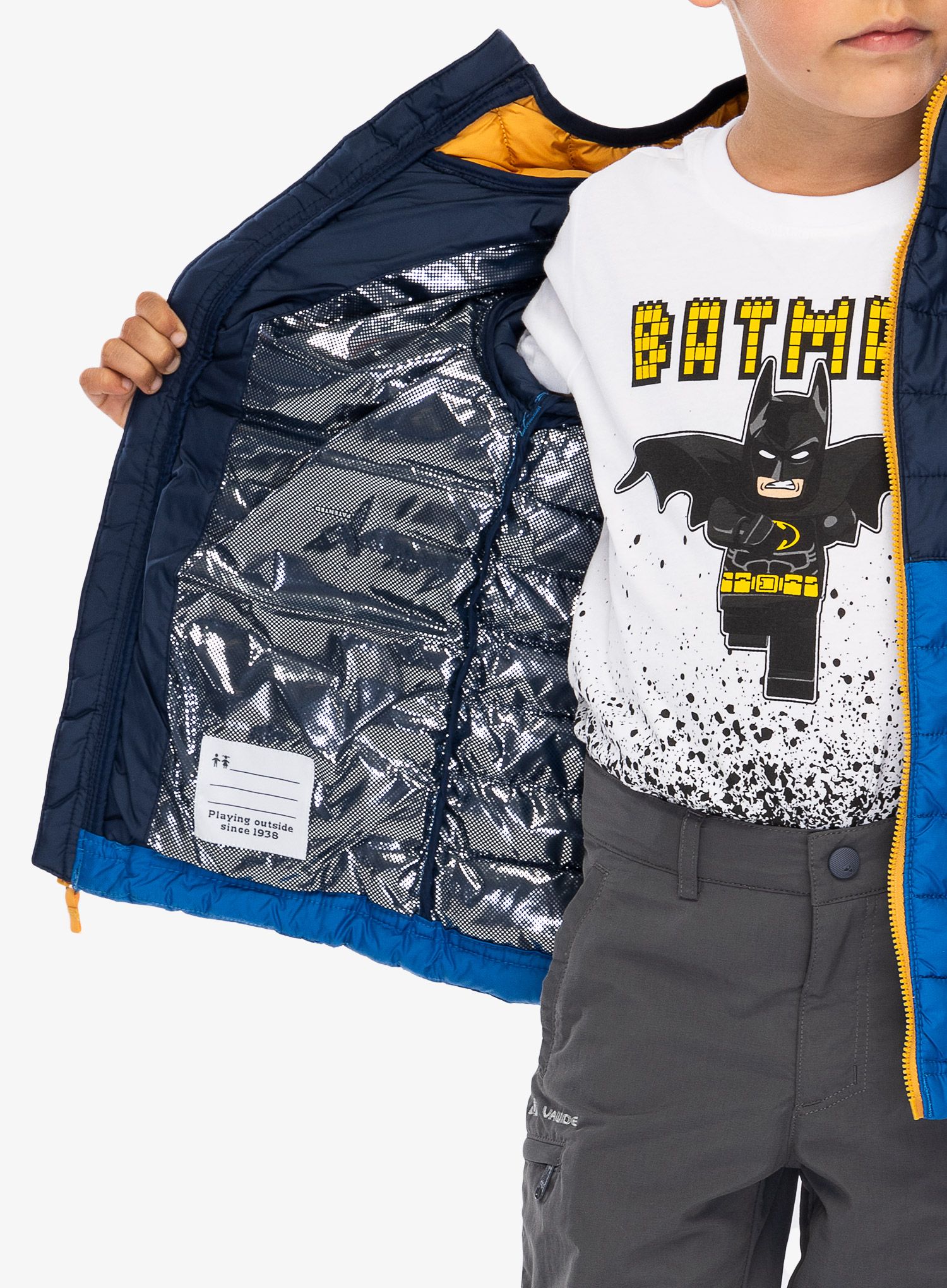 Fantovska jakna Columbia Powder Lite Boys Hooded Jacket - bright indigo/navy/raw honey