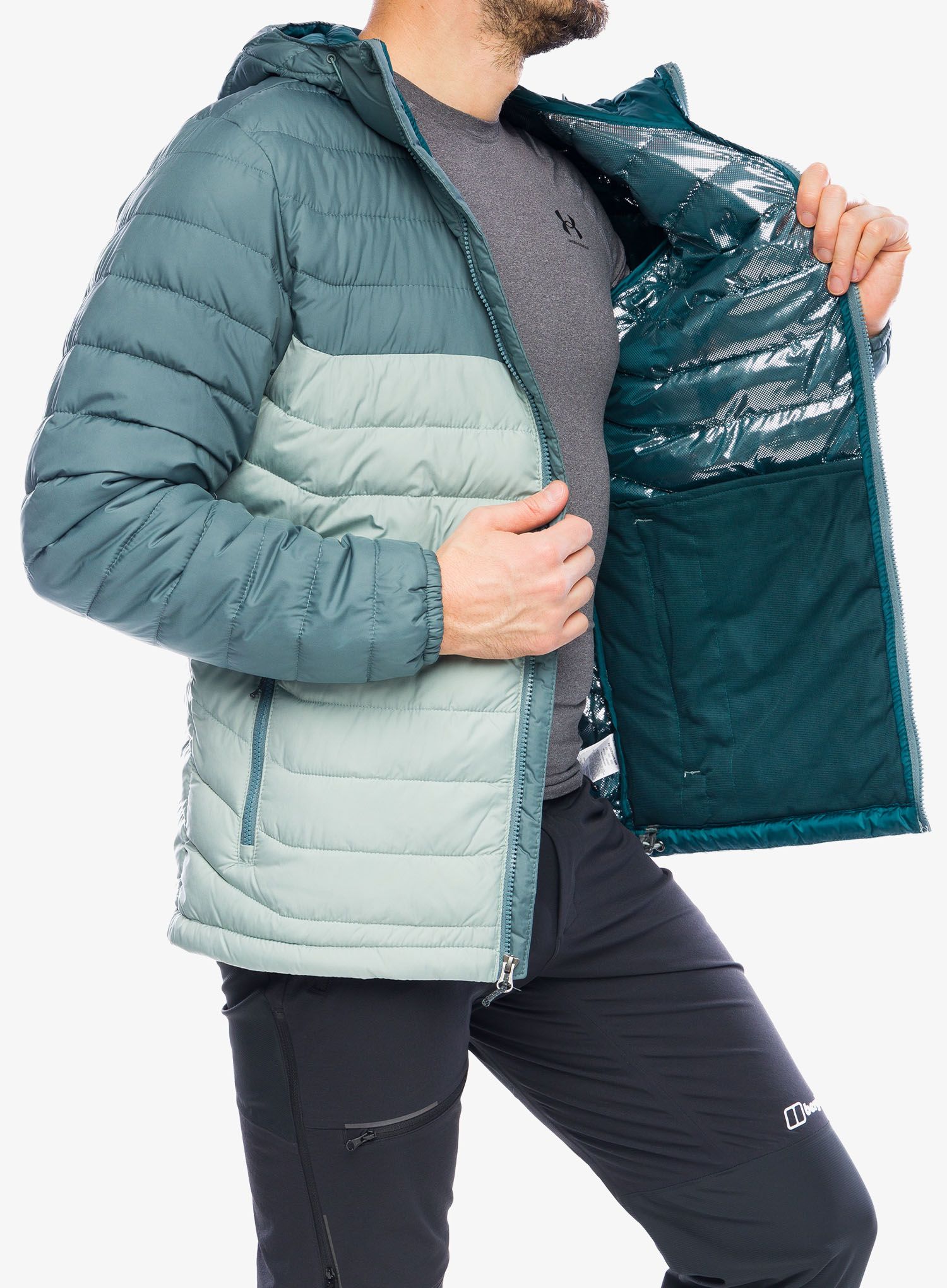 Moška jakna Columbia Powder Lite Hooded Jacket - niagara/metal