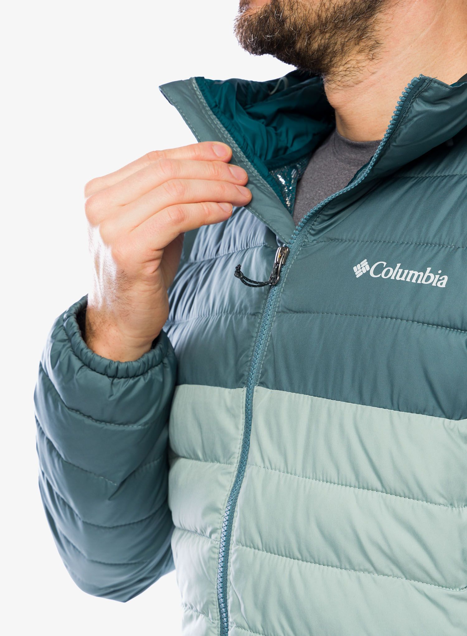 Moška jakna Columbia Powder Lite Hooded Jacket - niagara/metal