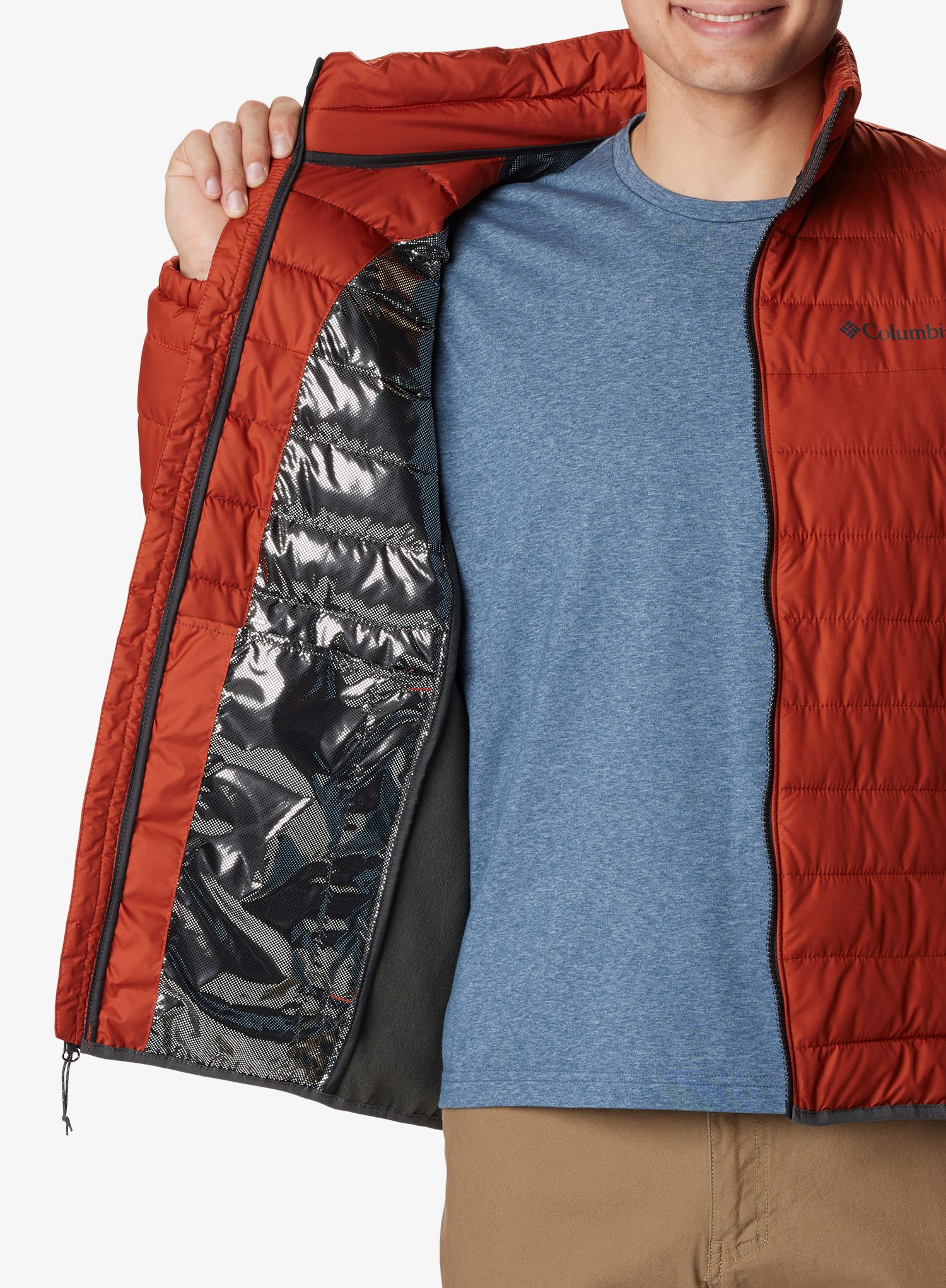 Sintetična jakna Columbia Powder Lite Hybrid Jacket - warp red/shark