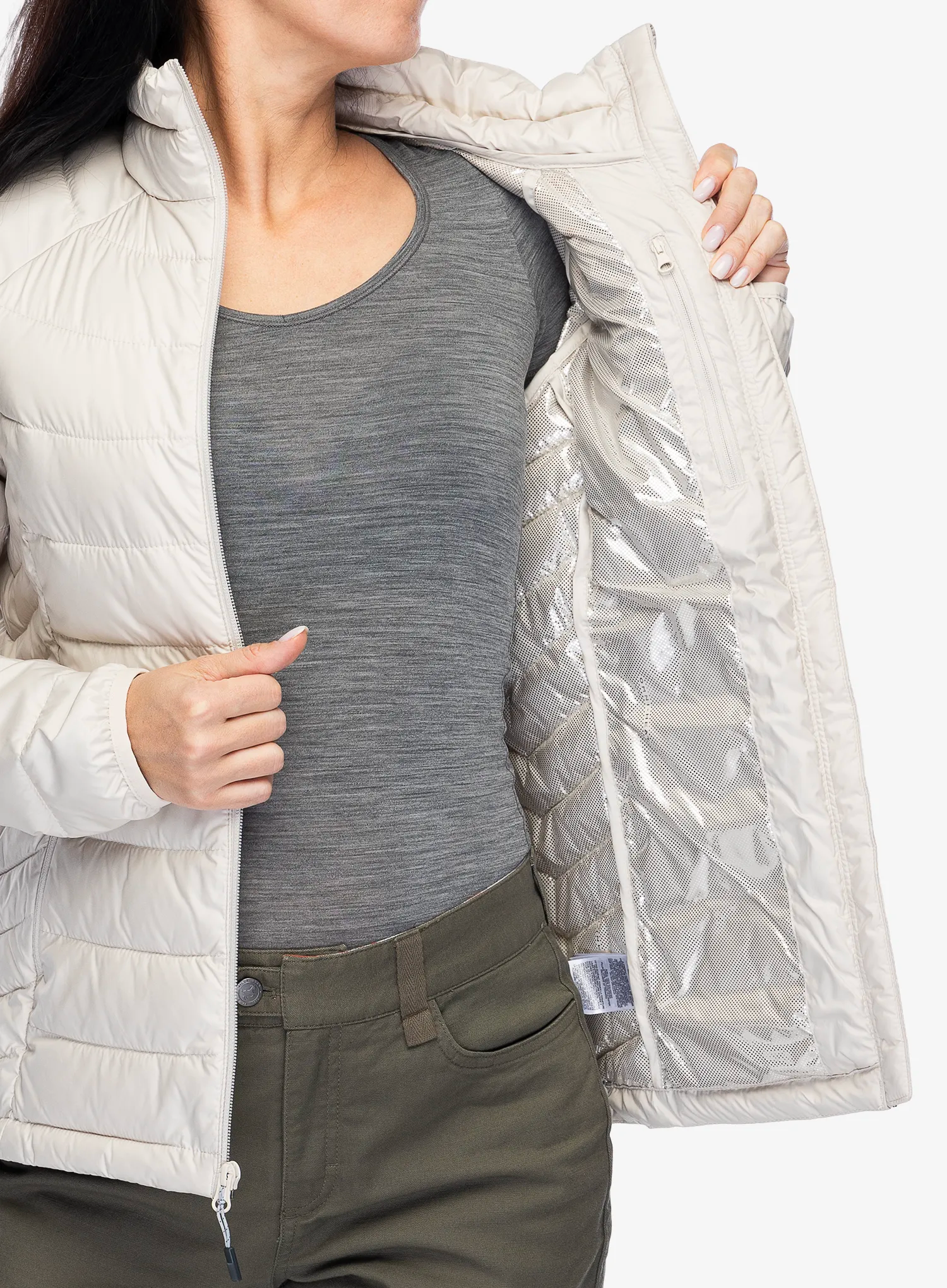 Ženska sintetična jakna Columbia Powder Lite II Full Zip Jacket - dark stone