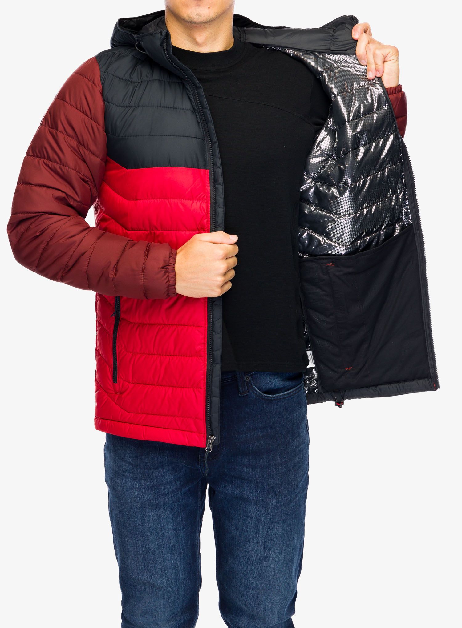 Jakna Columbia Powder Lite II Hooded Jacket - sail red/black/spice