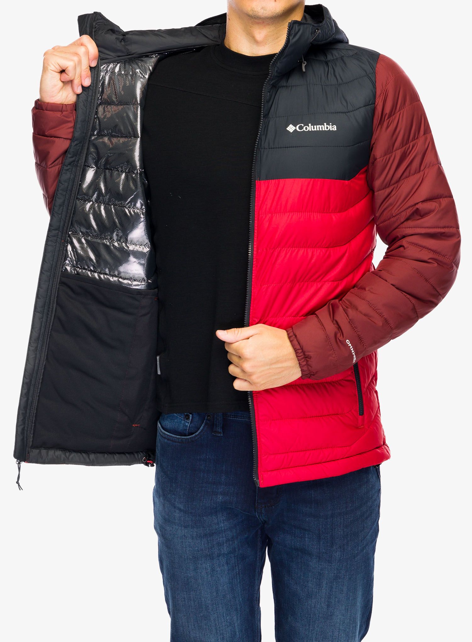 Jakna Columbia Powder Lite II Hooded Jacket - sail red/black/spice
