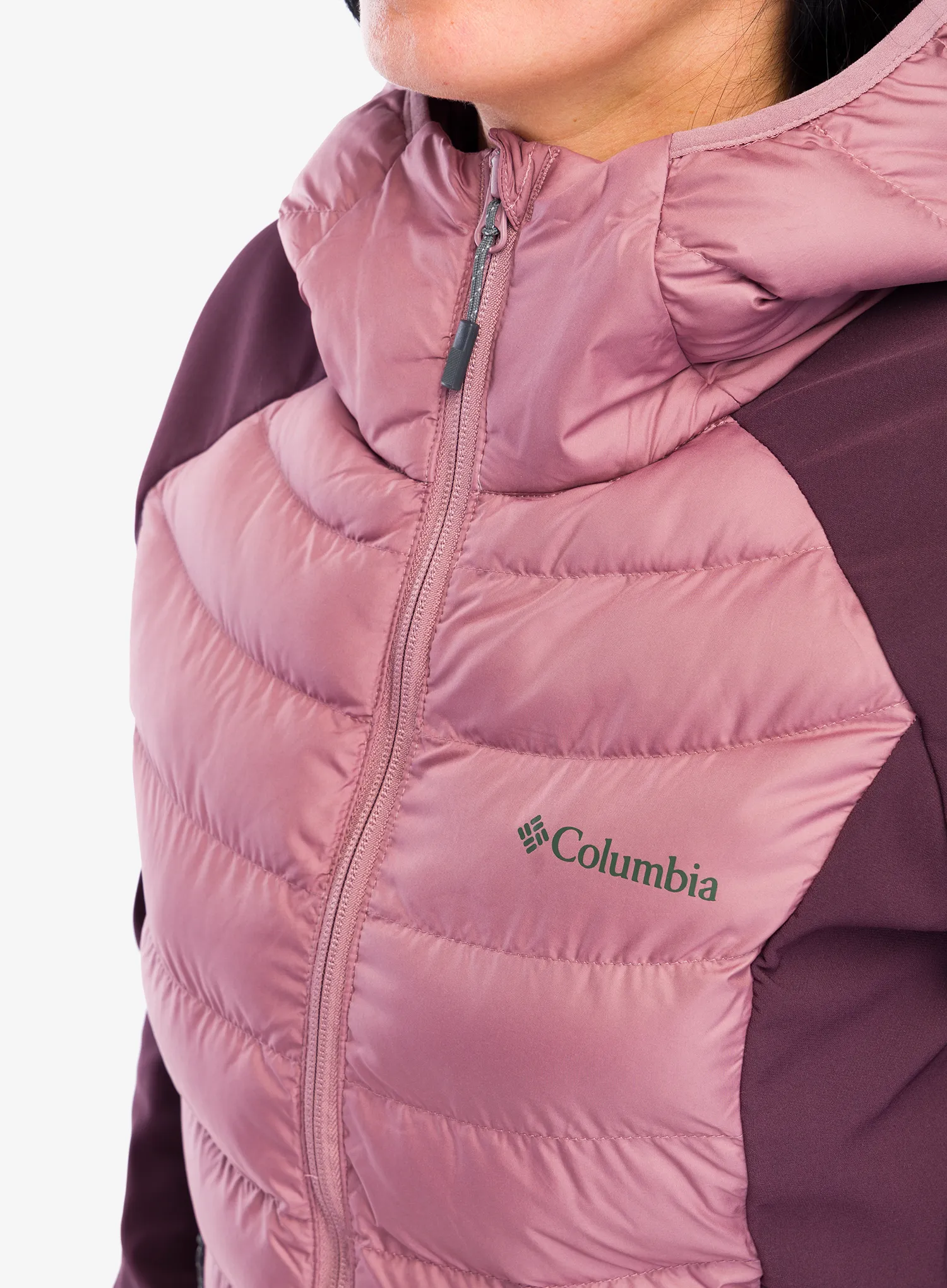 Ženska jakna Columbia Powder Lite II Hybrid Hooded Jacket - safari/stone green