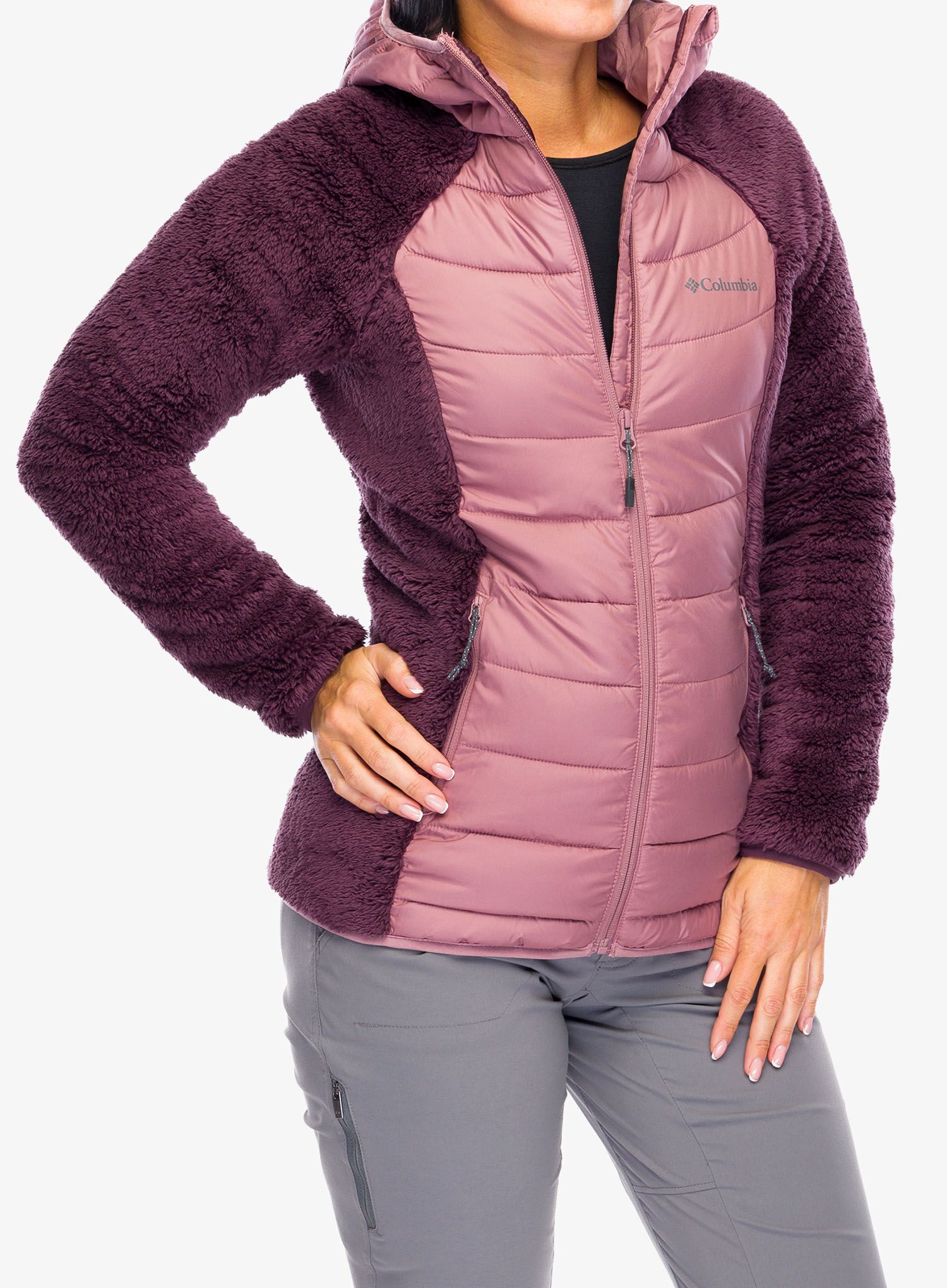 Ženska jakna Columbia Powder Lite II Sherpa Hybrid Jacket - moonvista/fig