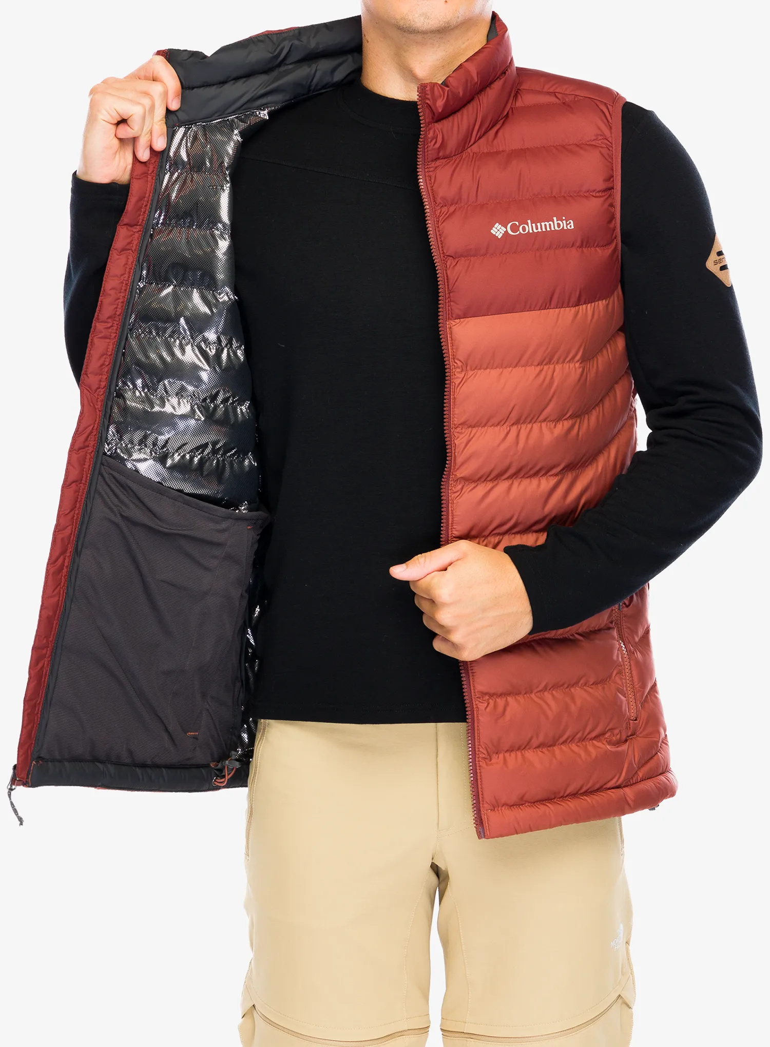 Podložen brezrokavnik Columbia Powder Lite Vest - auburn/spice
