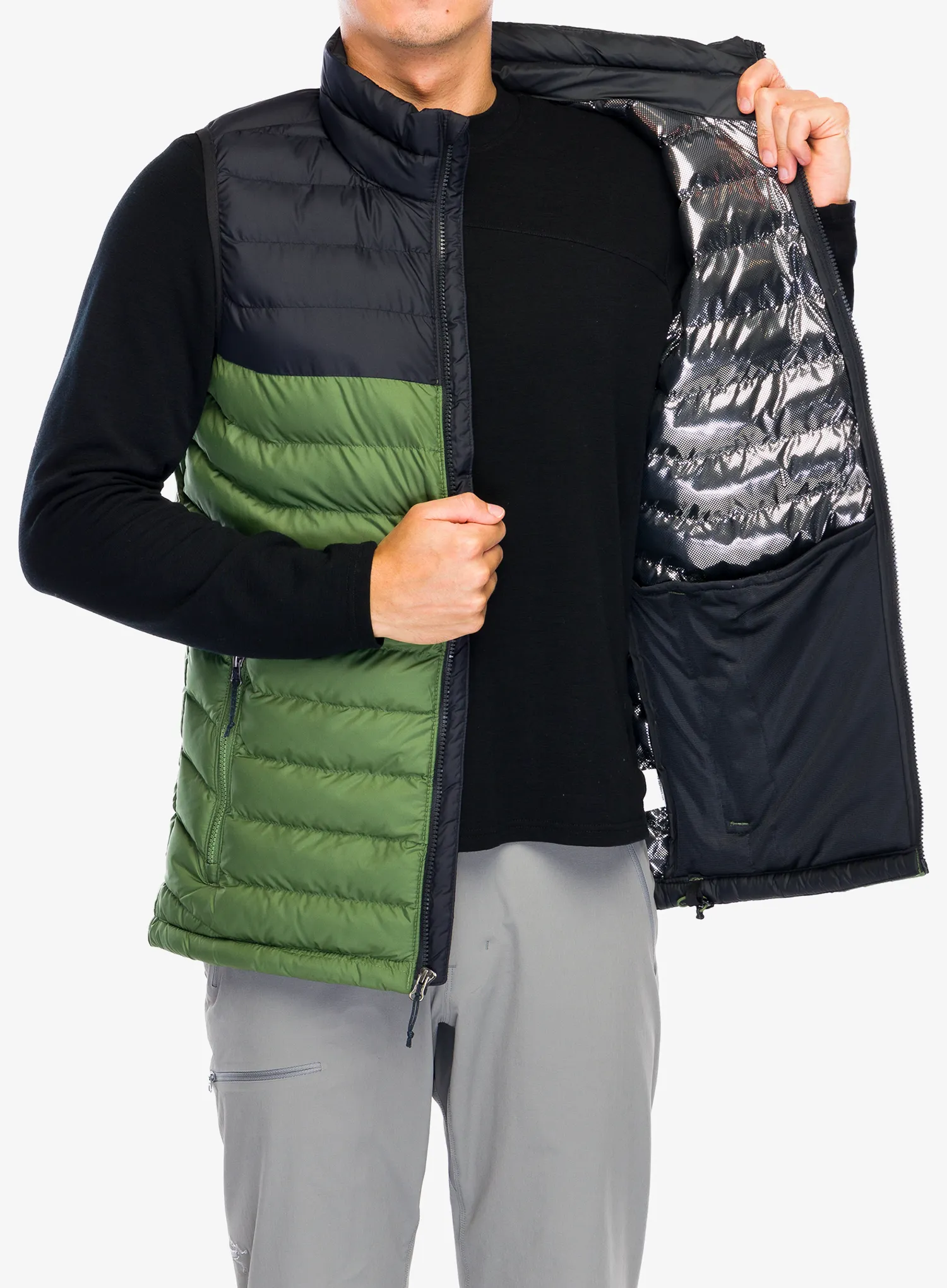 Podložen brezrokavnik Columbia Powder Lite Vest - canteen/black