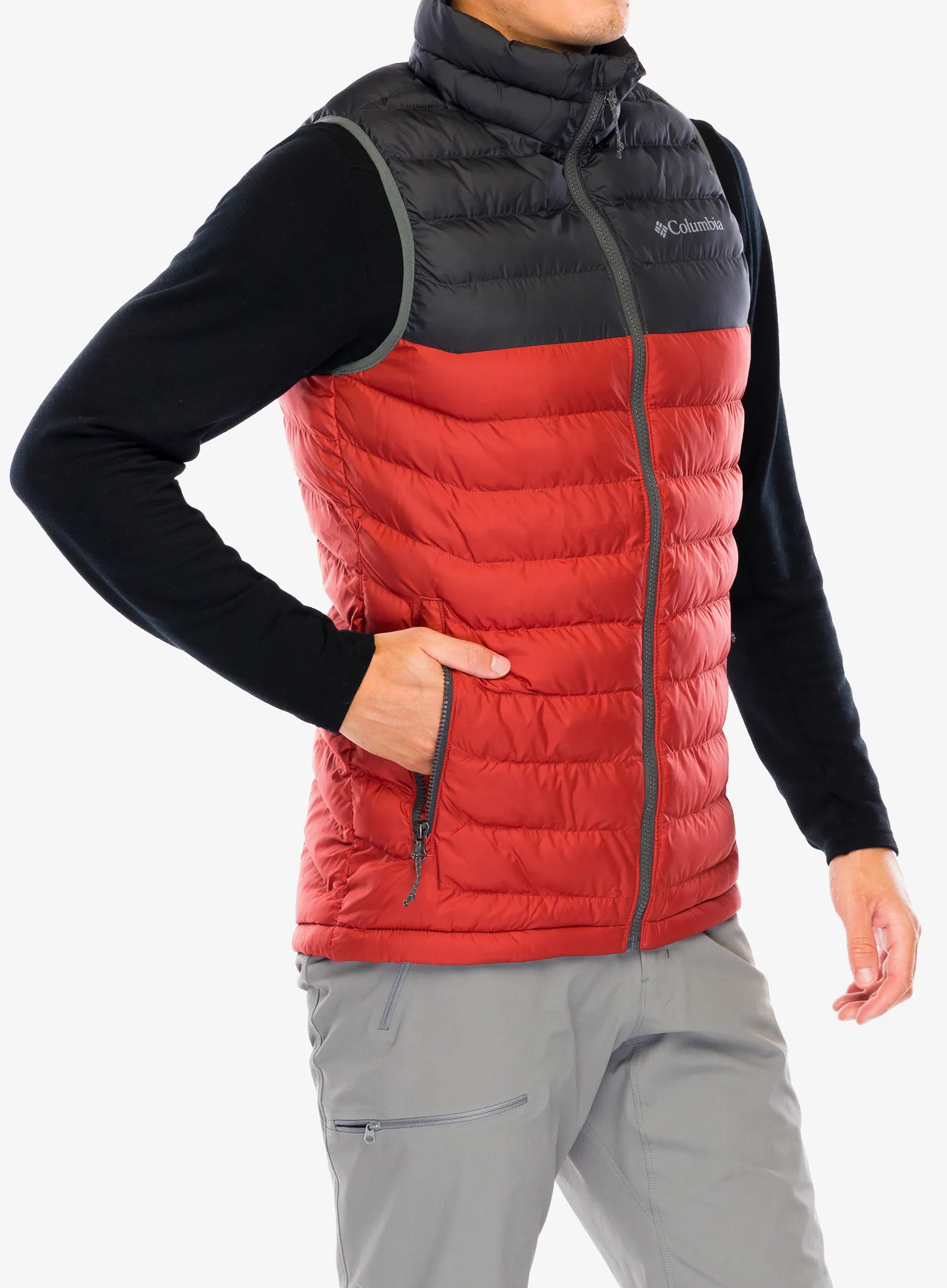 Moški brezrokavnik Columbia Powder Lite Vest - warp red/shark