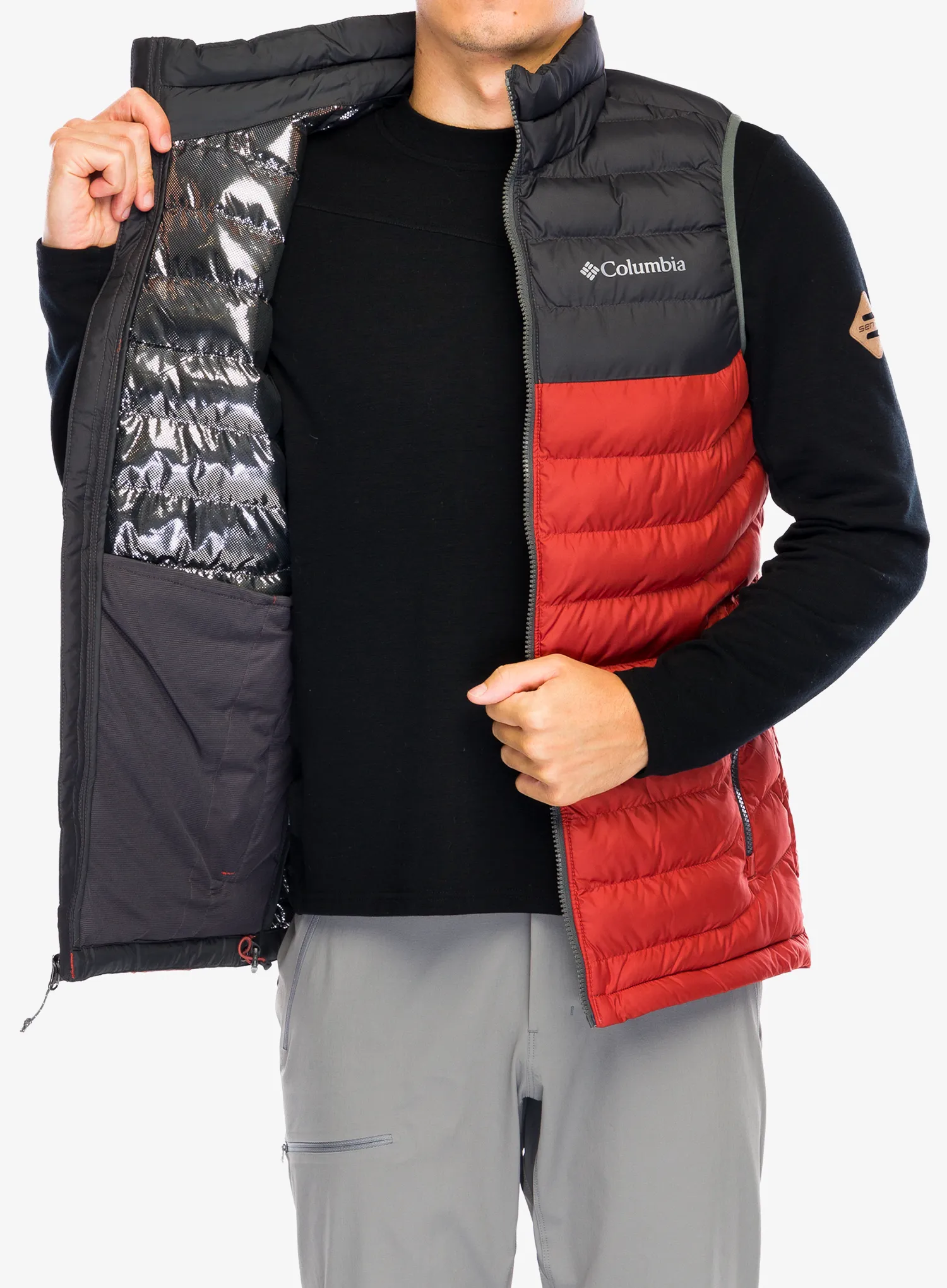 Moški brezrokavnik Columbia Powder Lite Vest - warp red/shark