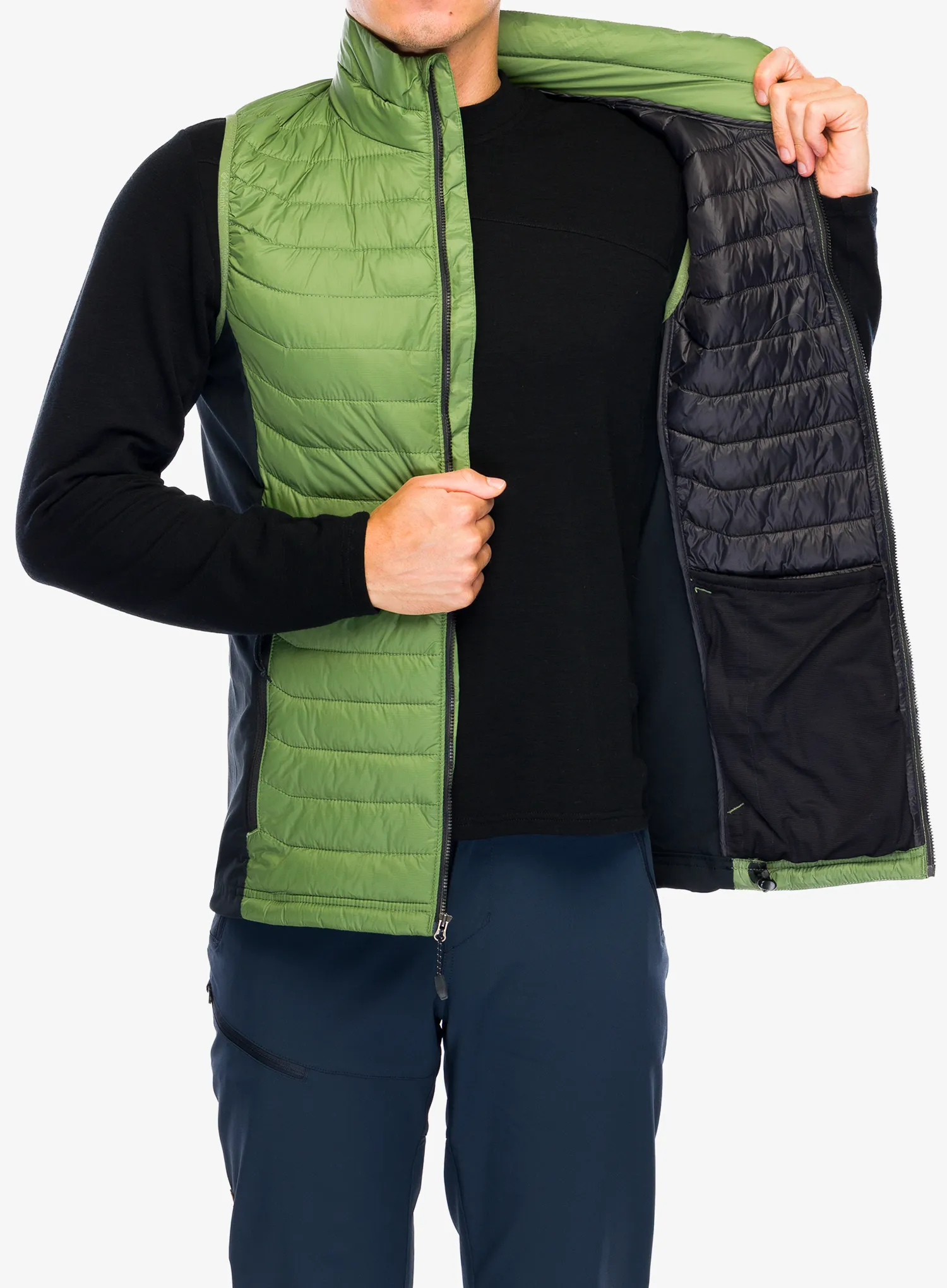 Podložen brezrokavnik Columbia Powder Pass Vest - canteen/black