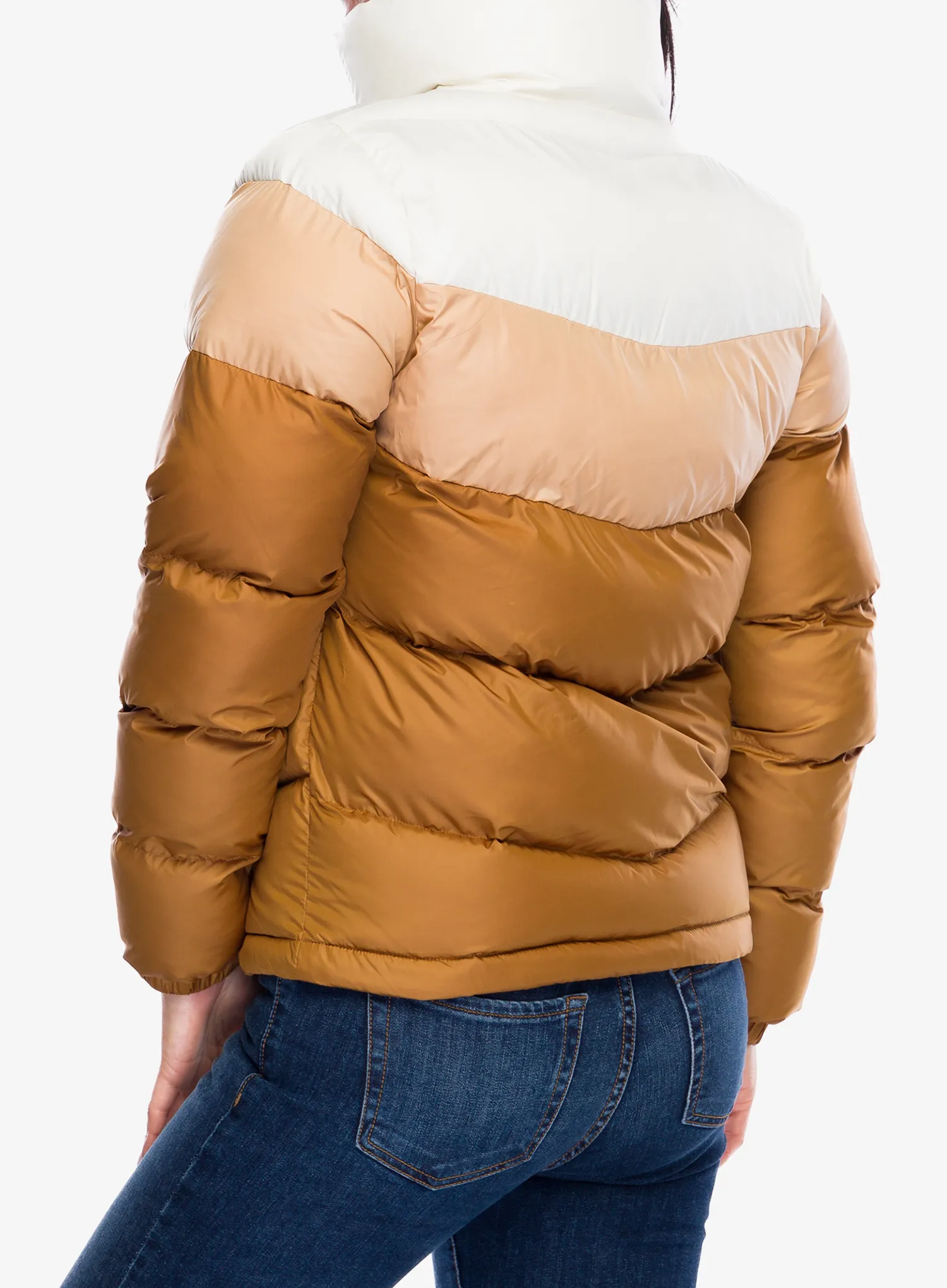 Ženska sintetična jakna Columbia Puffect II Colorblock Jacket - camel brown/canoe/chalk