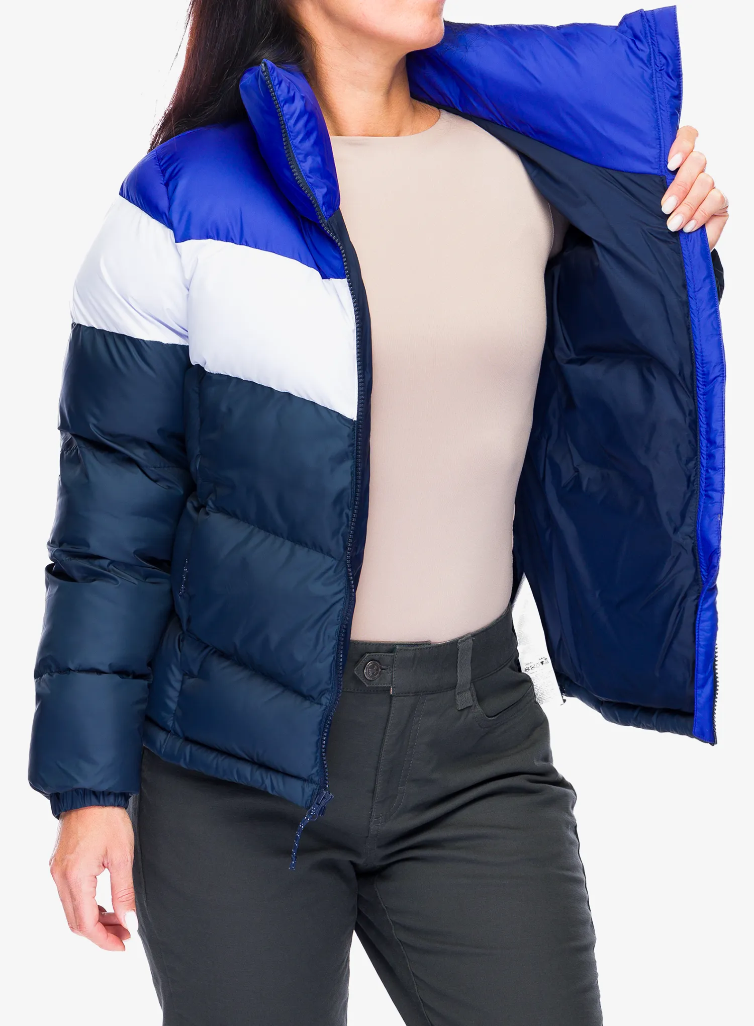 Ženska sintetična jakna Columbia Puffect II Colorblock Jacket - collegiate navy/snowdrift/blue