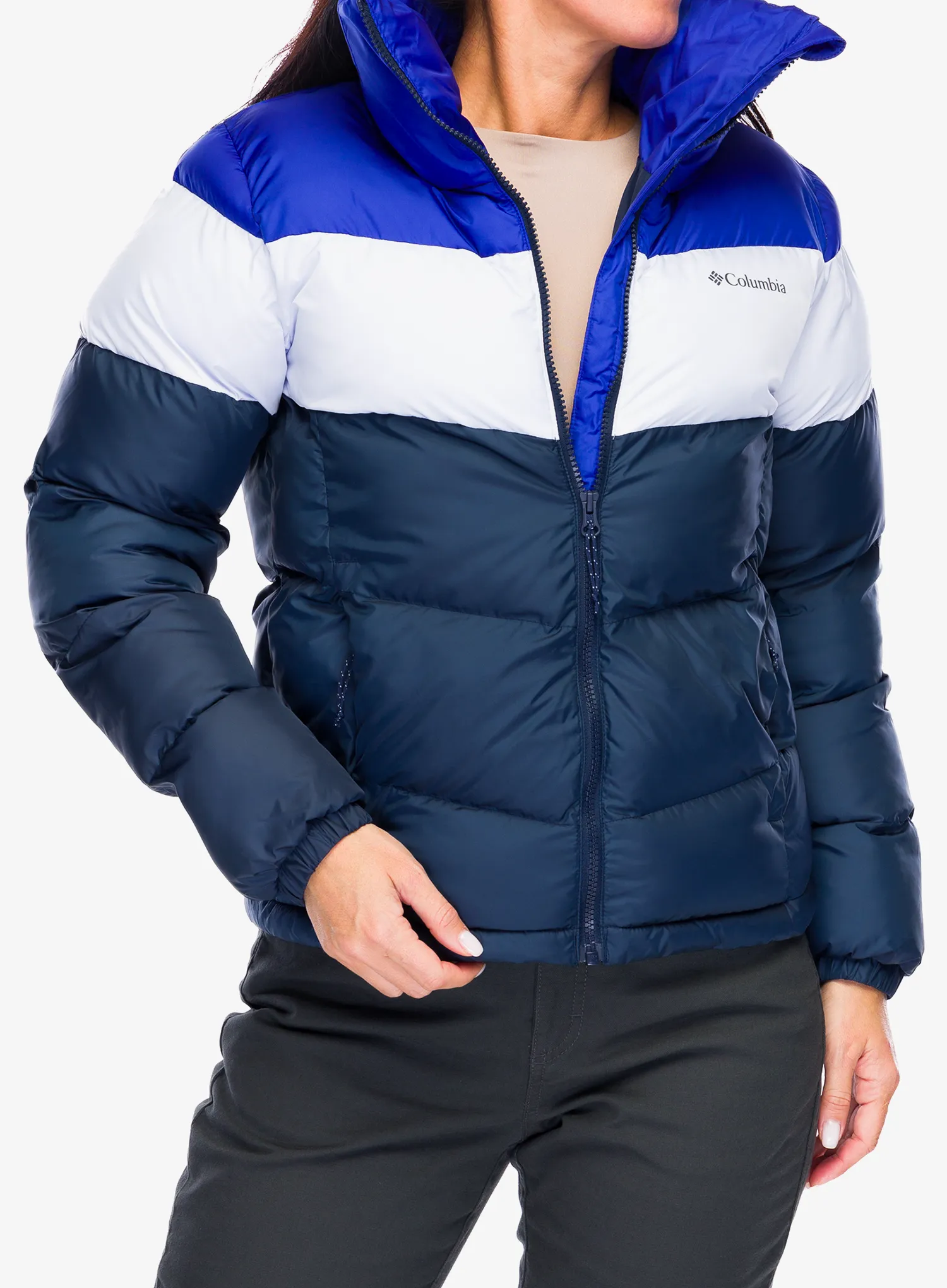 Ženska sintetična jakna Columbia Puffect II Colorblock Jacket - collegiate navy/snowdrift/blue