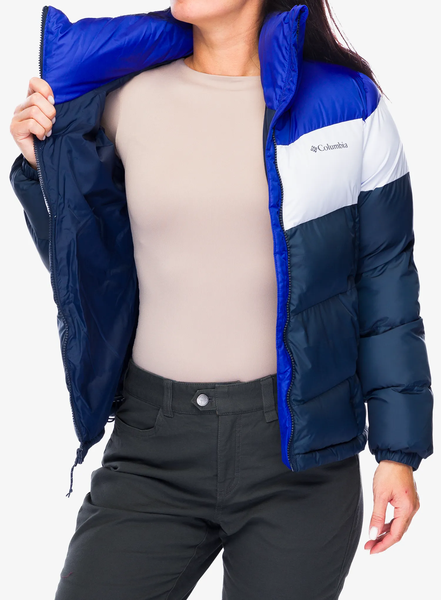 Ženska sintetična jakna Columbia Puffect II Colorblock Jacket - collegiate navy/snowdrift/blue
