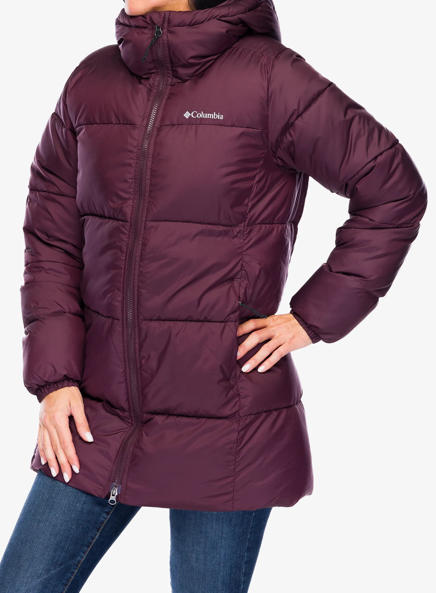 Ženski plašč Columbia Puffect II Mid Hooded Jacket - moonvista