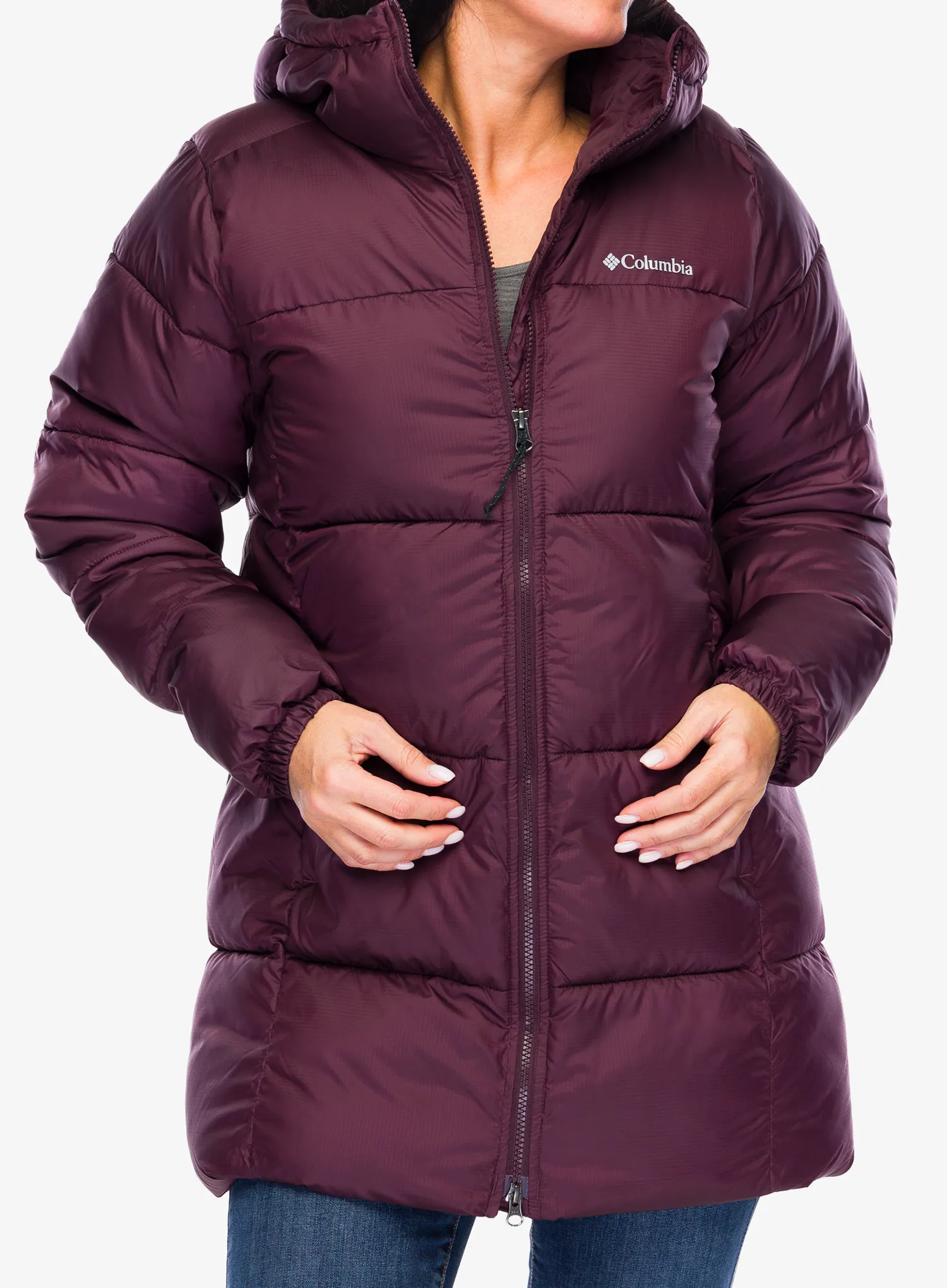 Ženski plašč Columbia Puffect II Mid Hooded Jacket - moonvista