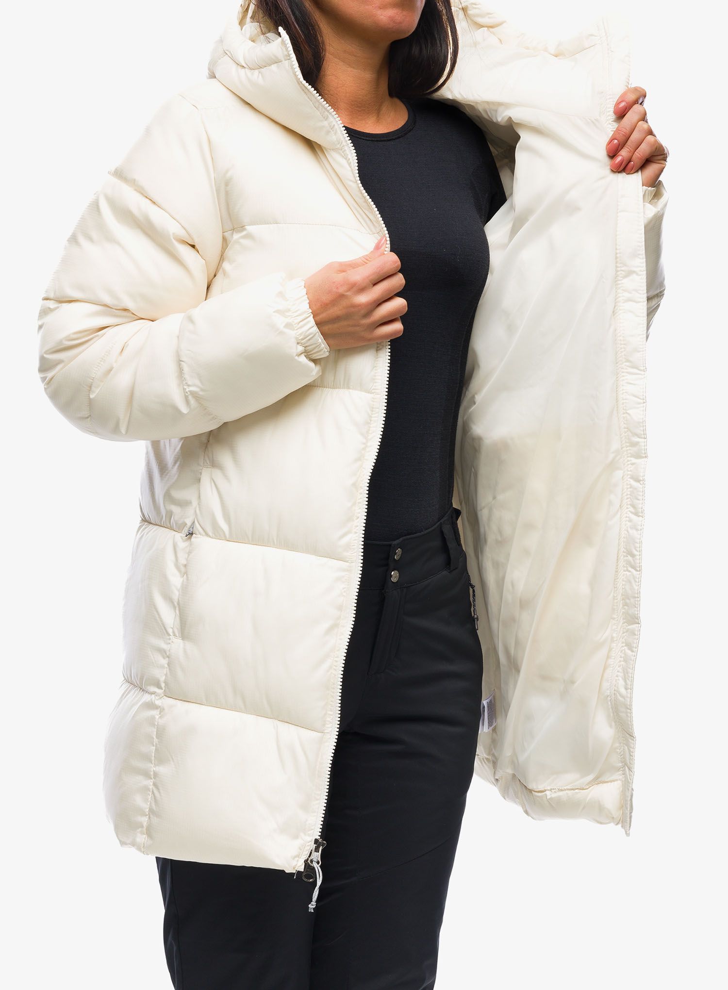 Ženski plašč Columbia Puffect Mid Hooded Jacket - chalk