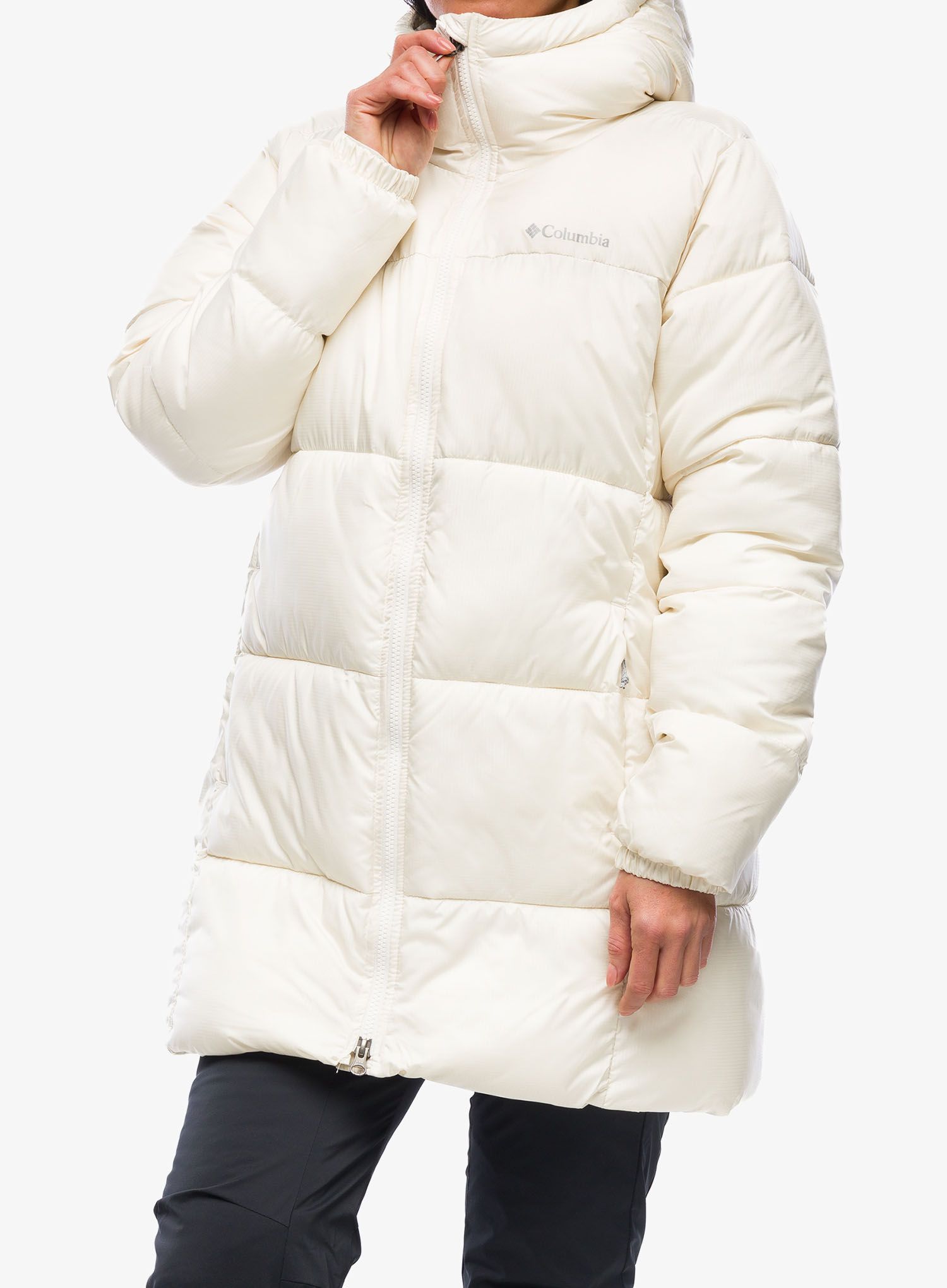Ženski plašč Columbia Puffect Mid Hooded Jacket - chalk