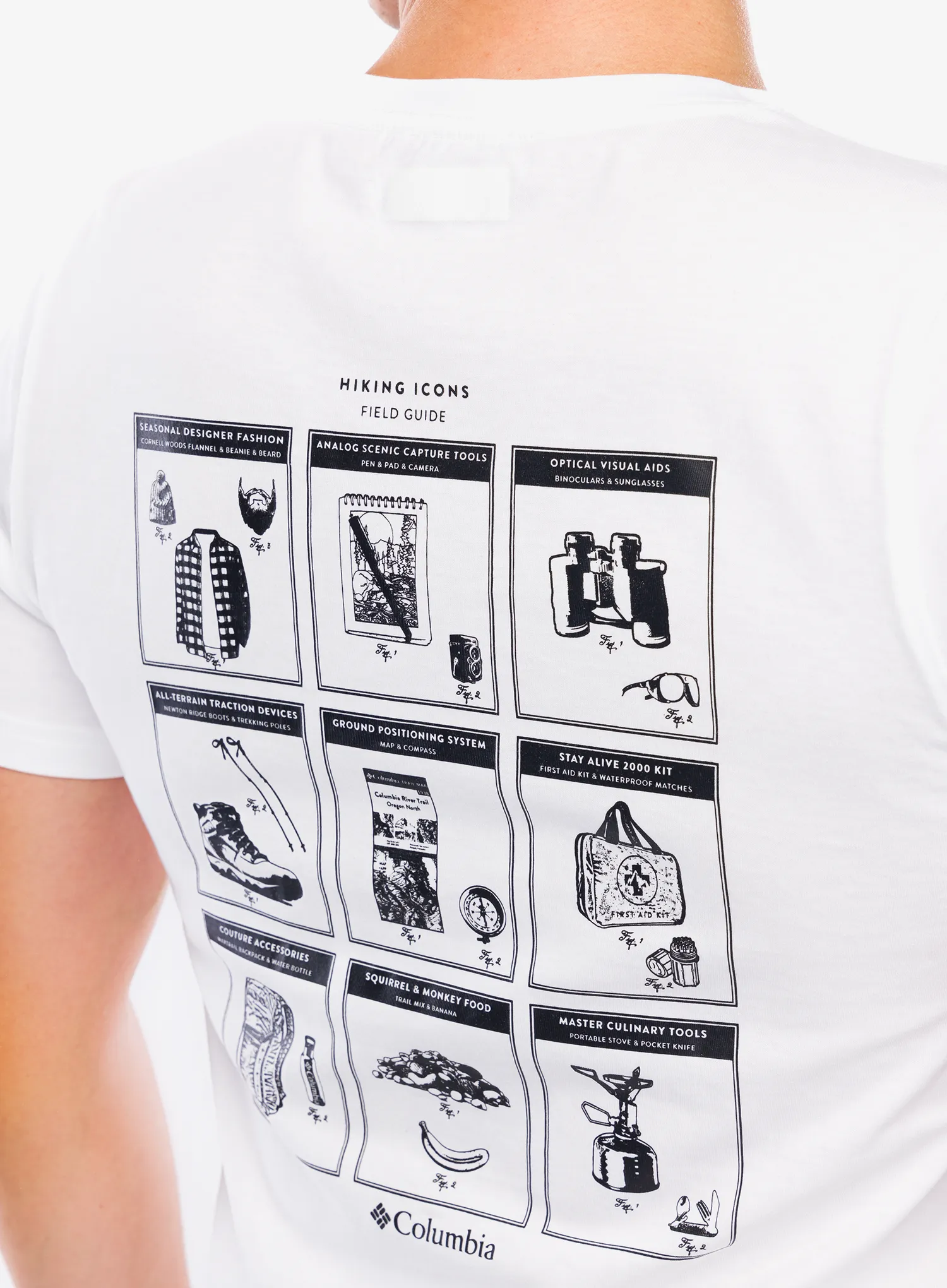 Bombažna majica Columbia Rapid Ridge Back Graphic Tee II - white/camp icons