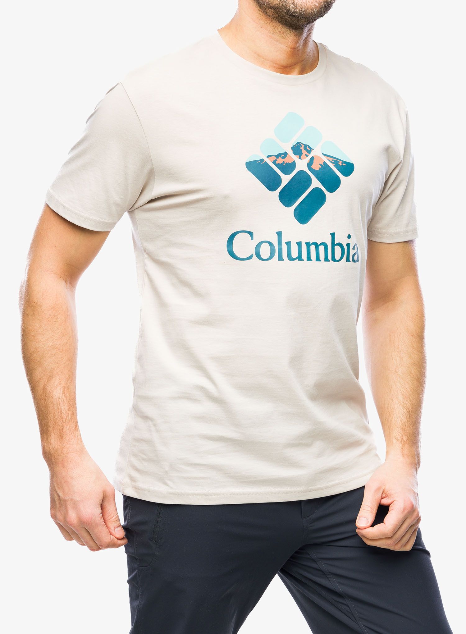 Majica s potiskom Columbia Rapid Ridge Graphic Tee - dark stone/nightscape