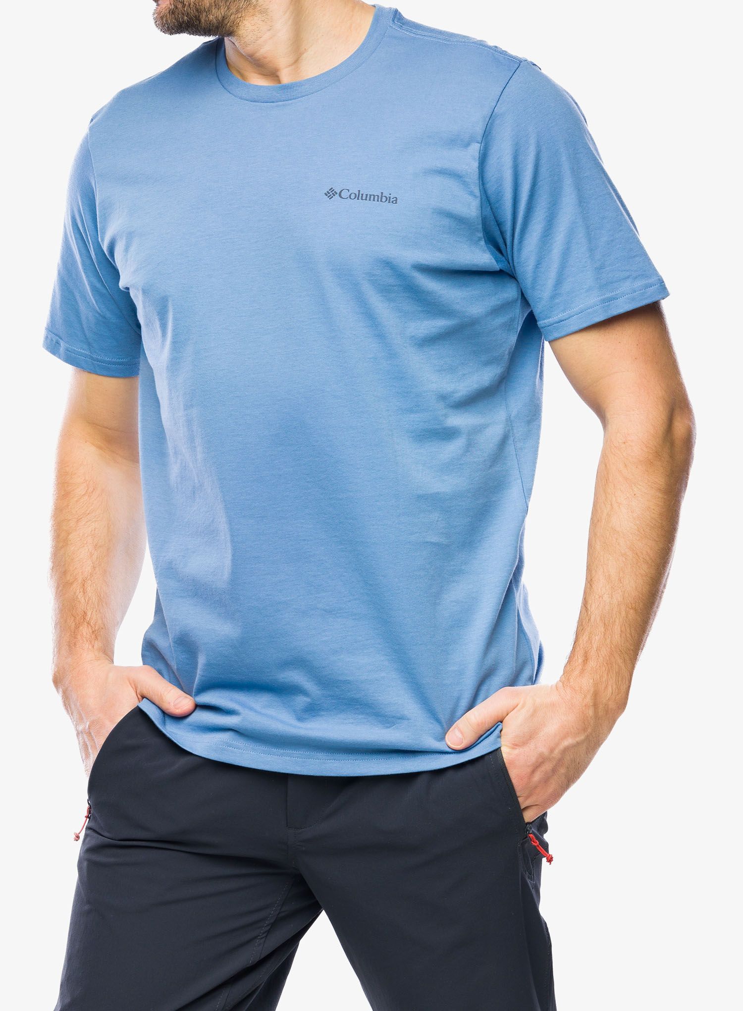 Majica s potiskom Columbia Rockaway River Back Graphic S/S Tee - skyler/rocky road