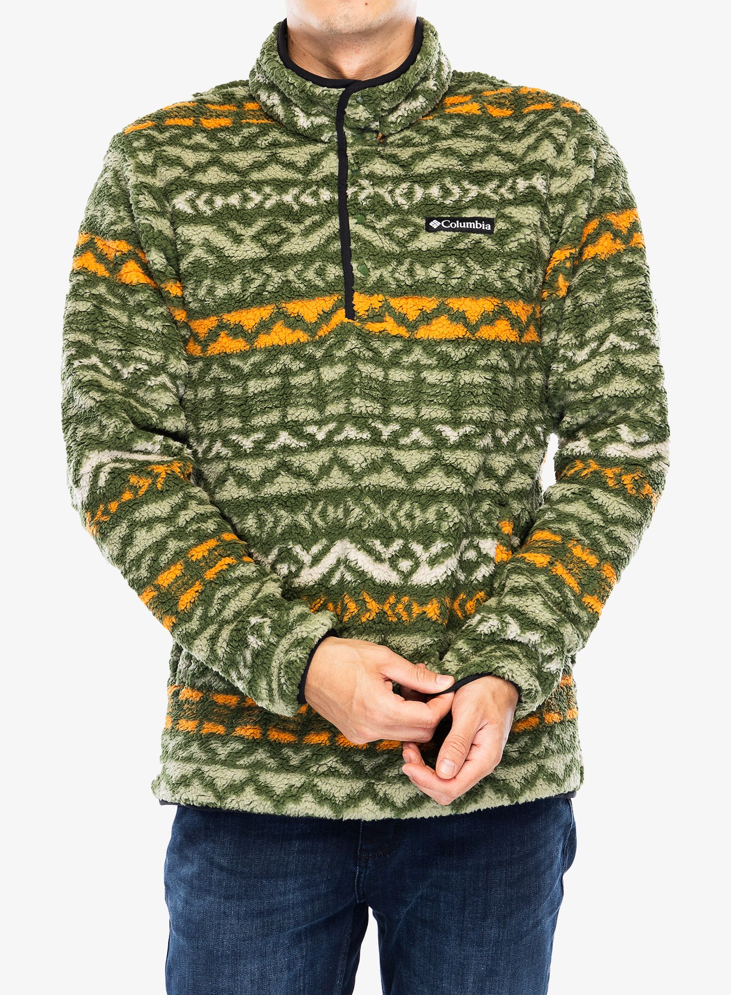 Flis Columbia Rugged Ridge Half Snap Fleece - canteen madras multi