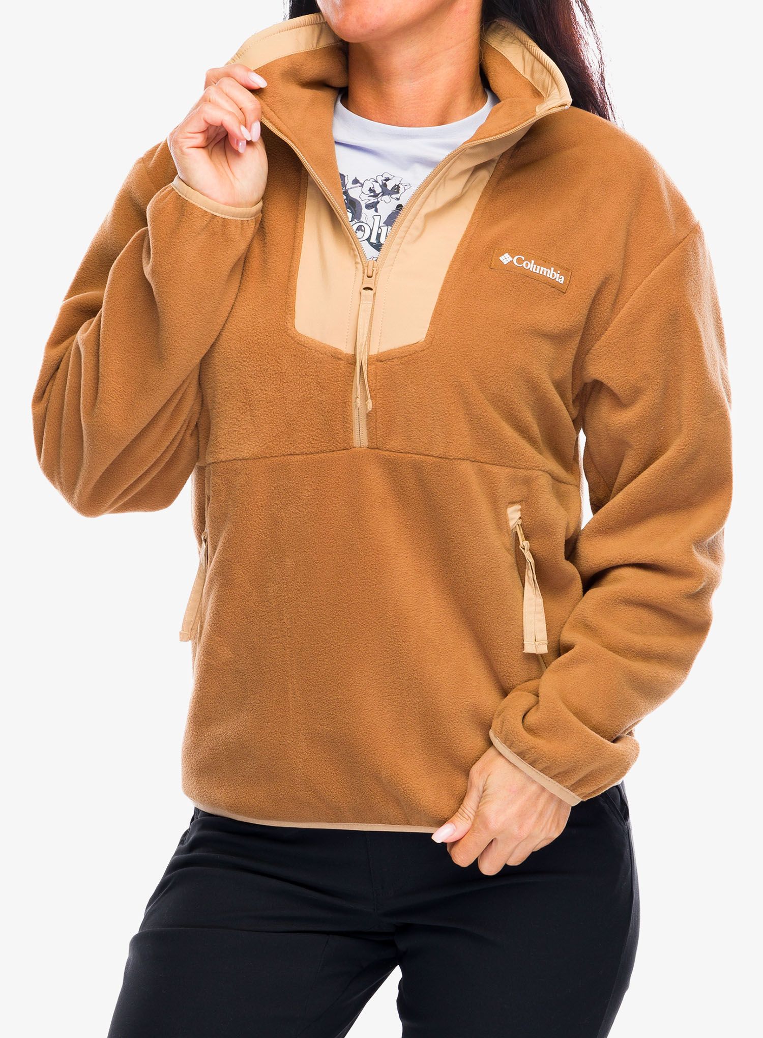 Ženska jopica Columbia Sequoia Grove Half Zip Fleece - camel brown/canoe