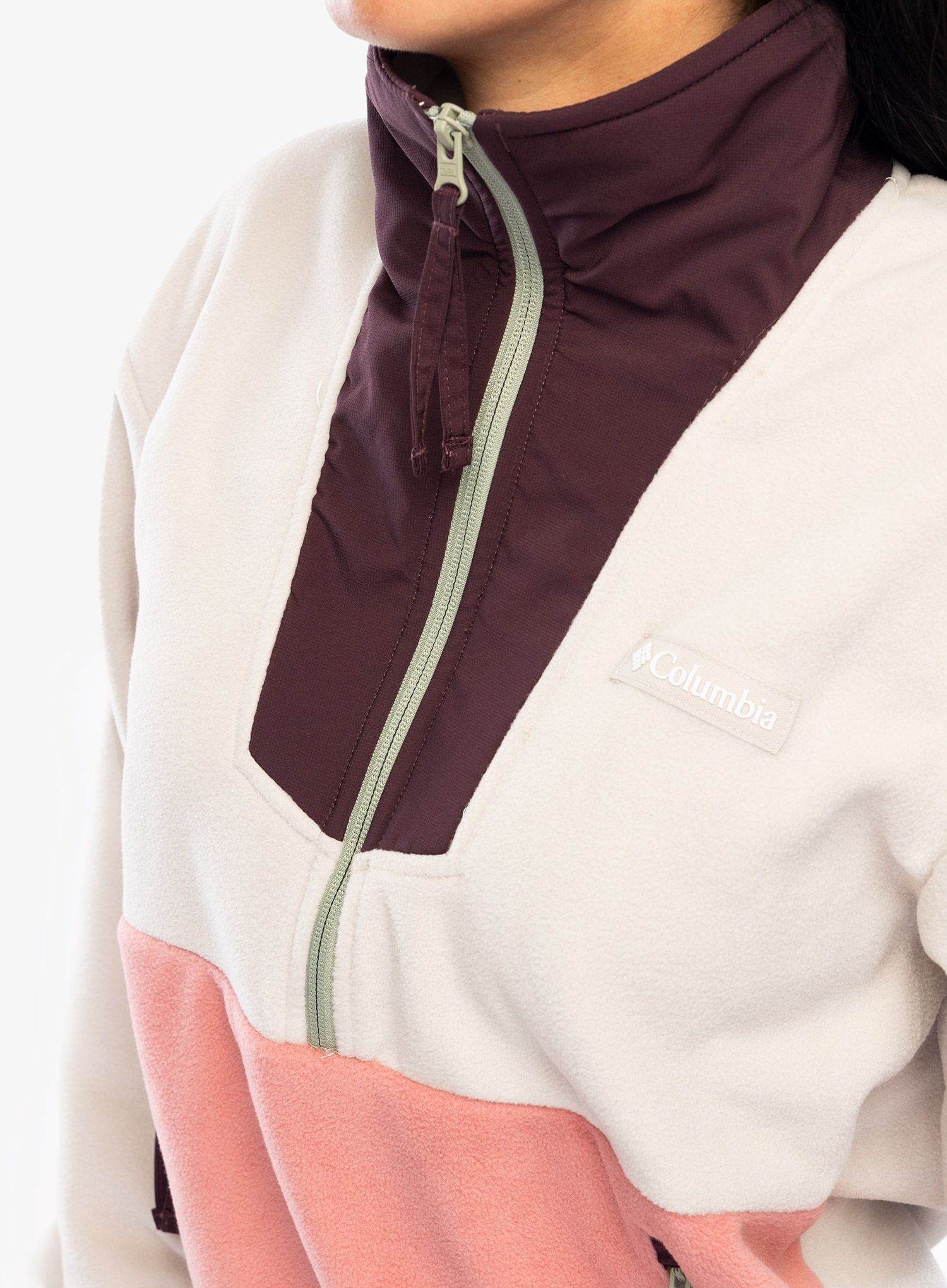 Ženska jopica Columbia Sequoia Grove Half Zip Fleece - dark stone/pink agave